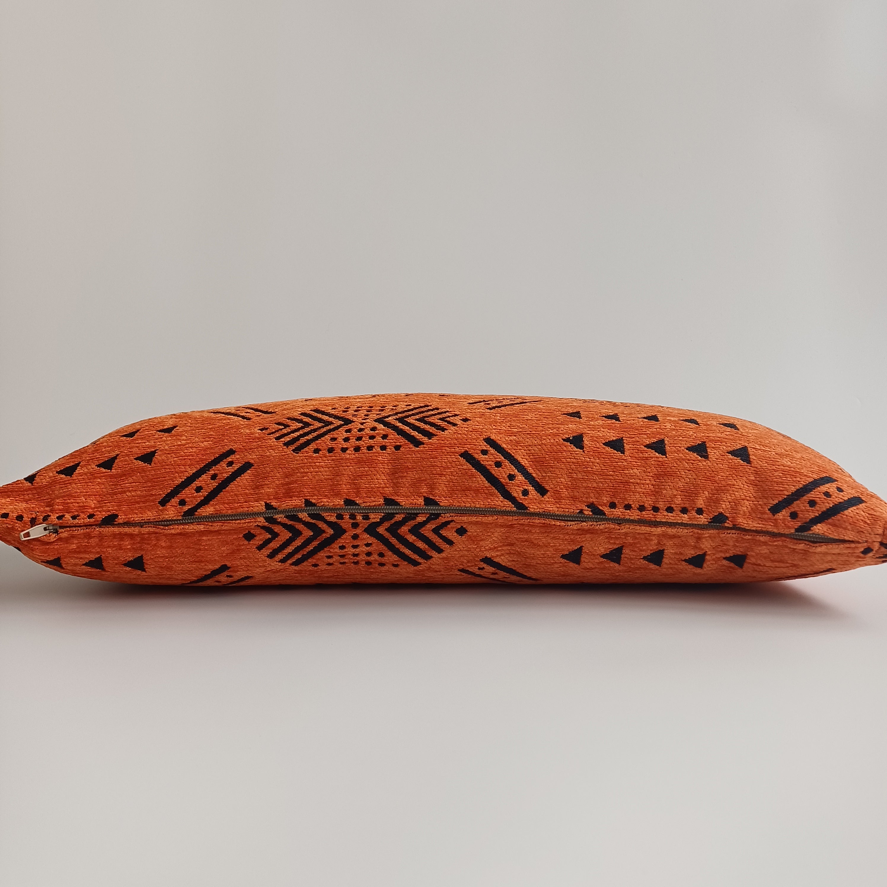 Moroccan Handmade Burnt Orange Velvet Cushion Cover 24''x12'' /  60x30 cm