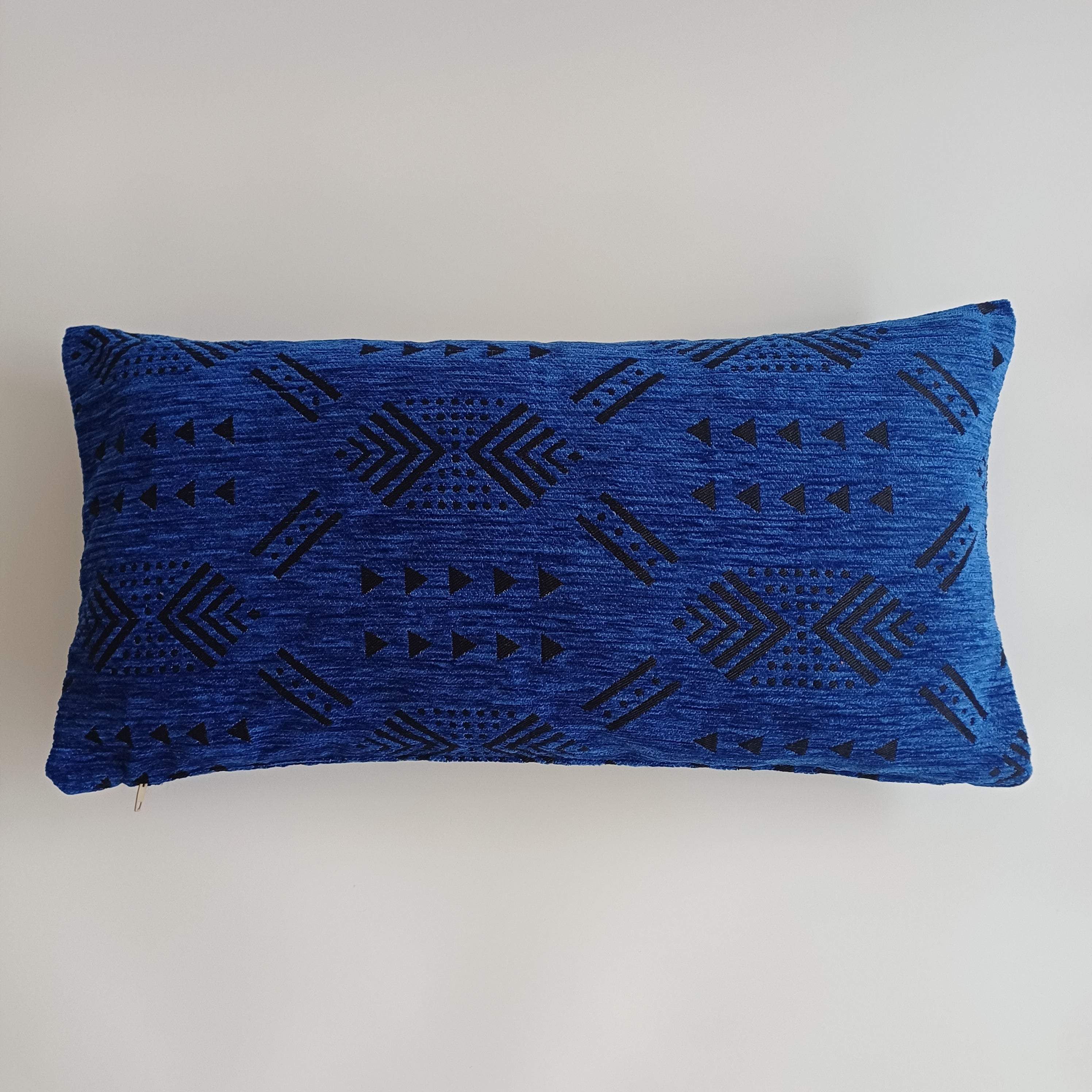 Moroccan Handmade Deep Blue Velvet Cushion Cover 24''x12'' /  60x30 cm
