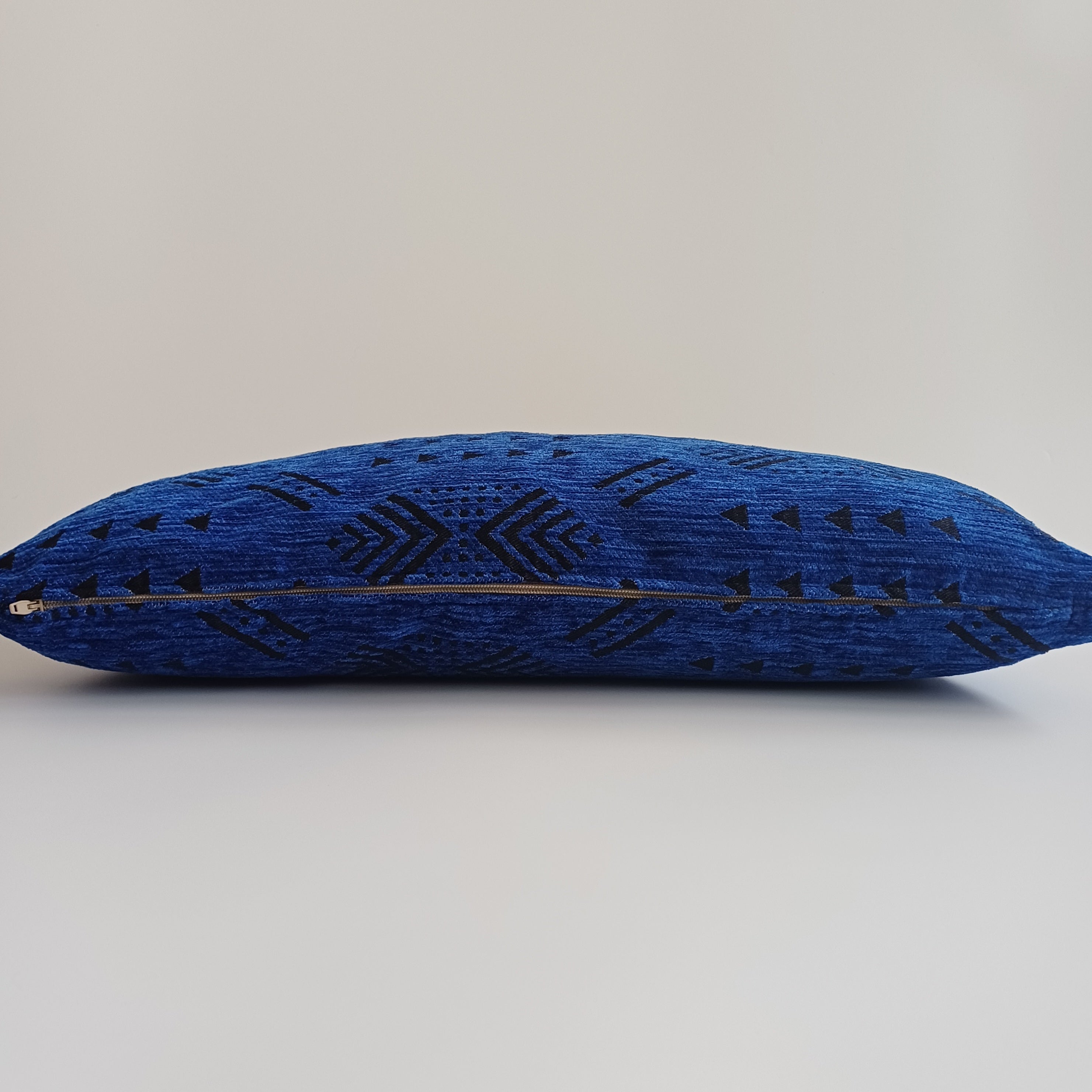 Moroccan Handmade Deep Blue Velvet Cushion Cover 24''x12'' /  60x30 cm