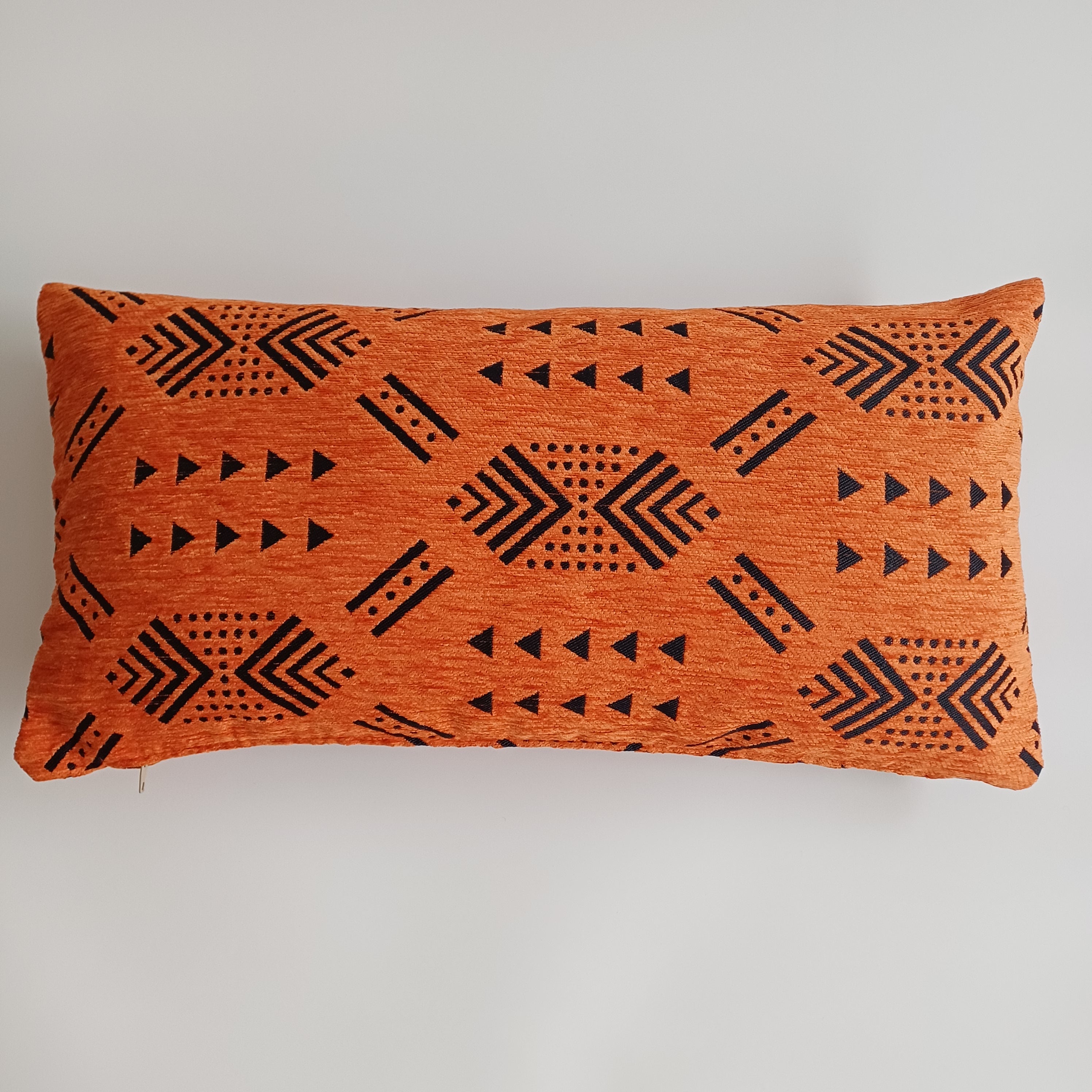 Moroccan Handmade Orange Velvet Cushion Cover 24''x12'' /  60x30 cm