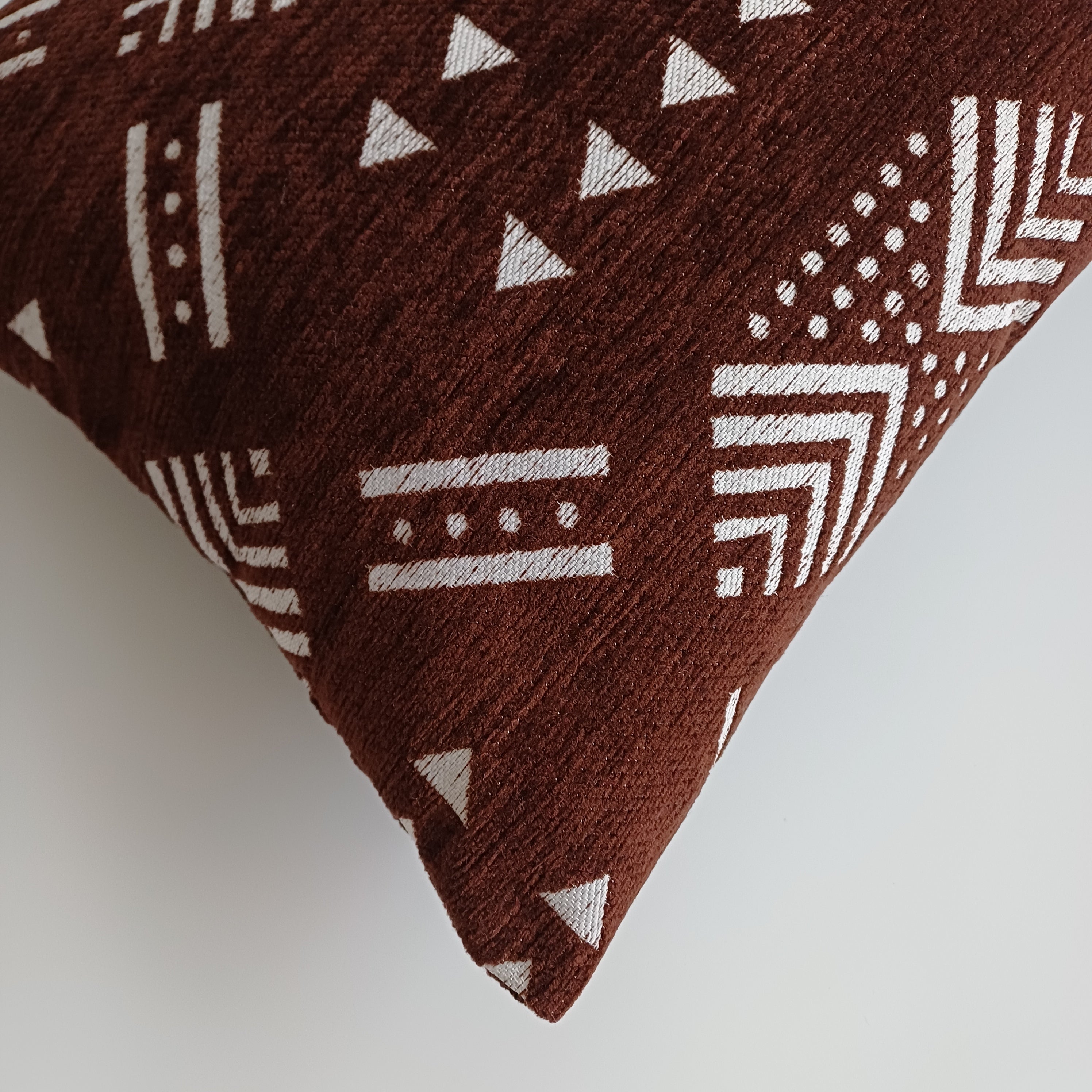 Moroccan Handmade Deep Brown Velvet Cushion Cover 24''x12'' /  60x30 CM