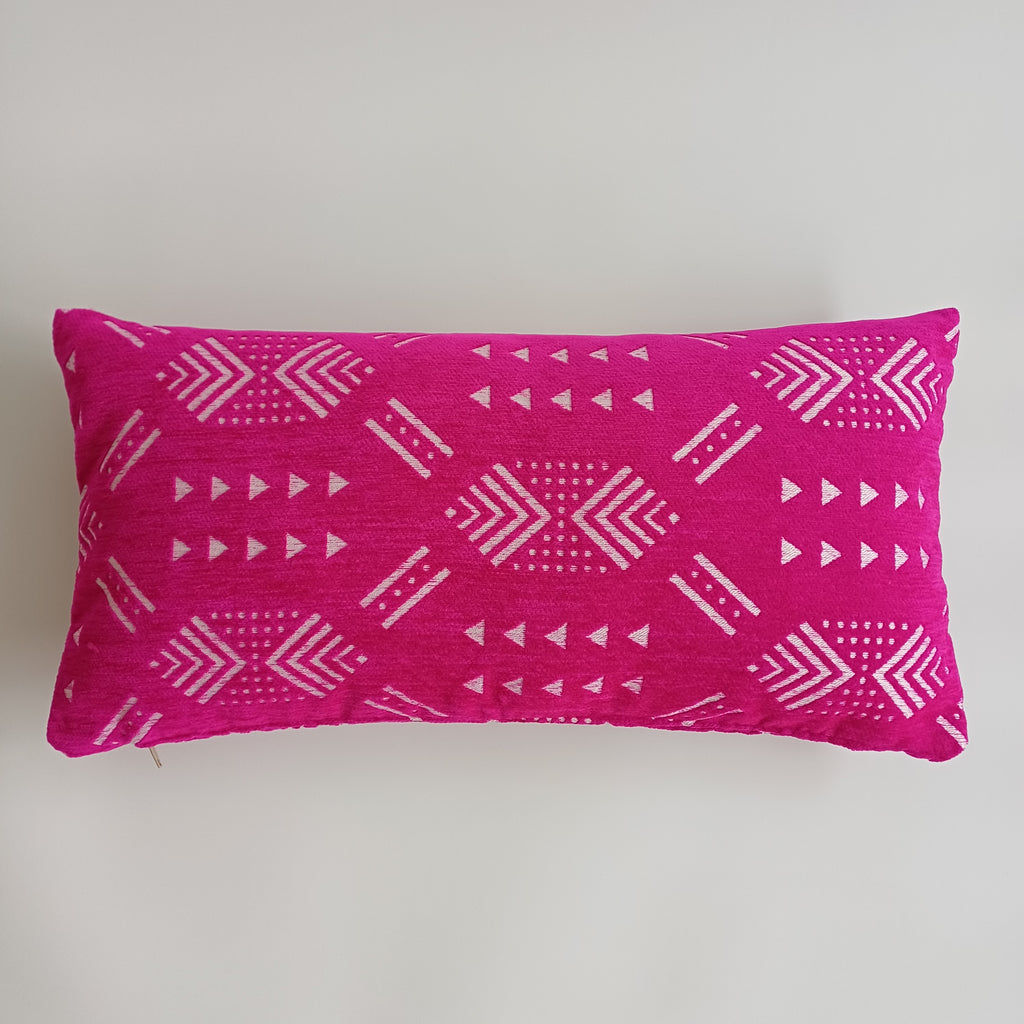 Moroccan Handmade Deep Pink Velvet Cushion Cover 24''x12'' /  60x30 CM