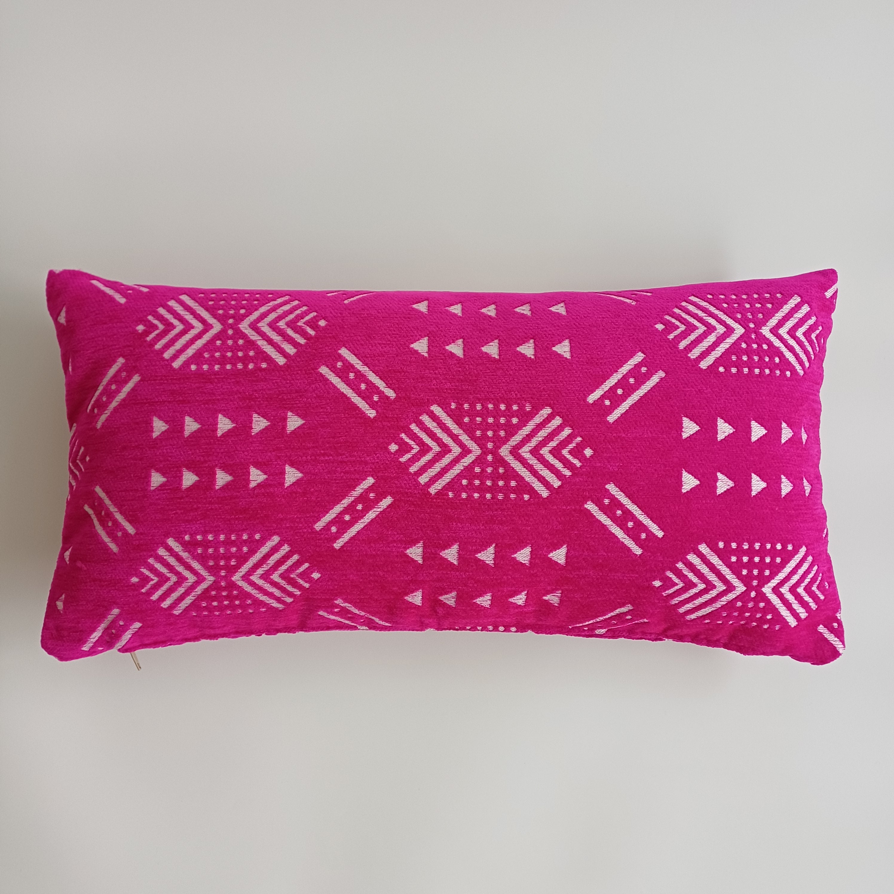 Moroccan Handmade Deep Pink Velvet Cushion Cover 24''x12'' /  60x30 CM