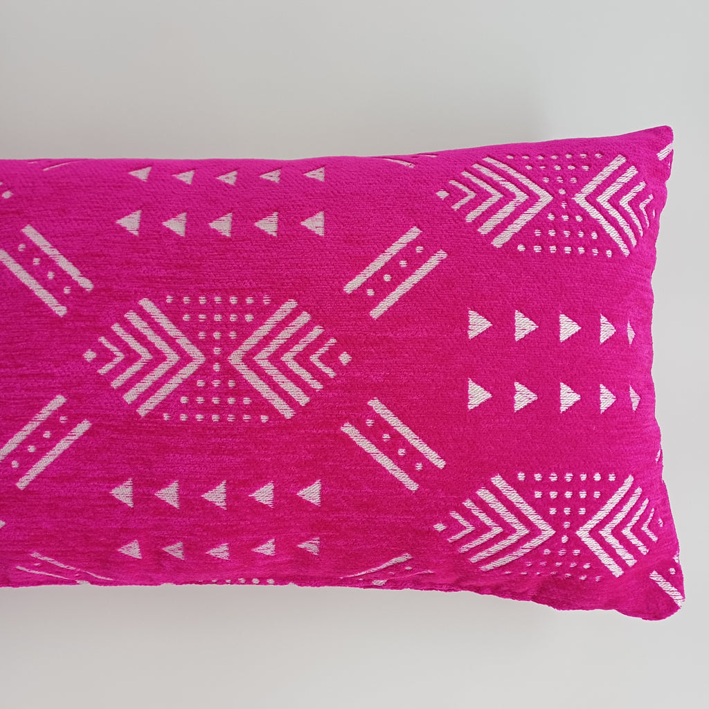Moroccan Handmade Deep Pink Velvet Cushion Cover 24''x12'' /  60x30 CM