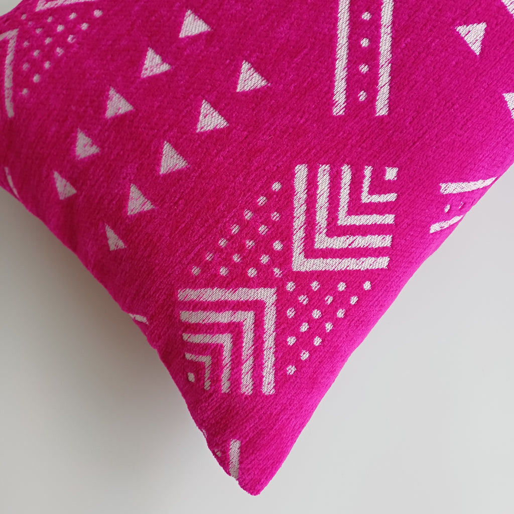 Moroccan Handmade Deep Pink Velvet Cushion Cover 24''x12'' /  60x30 CM