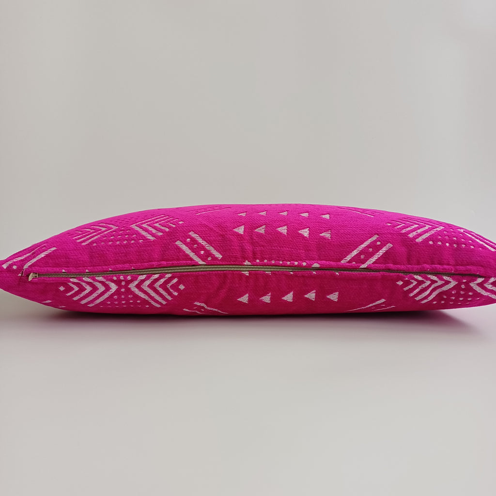 Moroccan Handmade Deep Pink Velvet Cushion Cover 24''x12'' /  60x30 CM