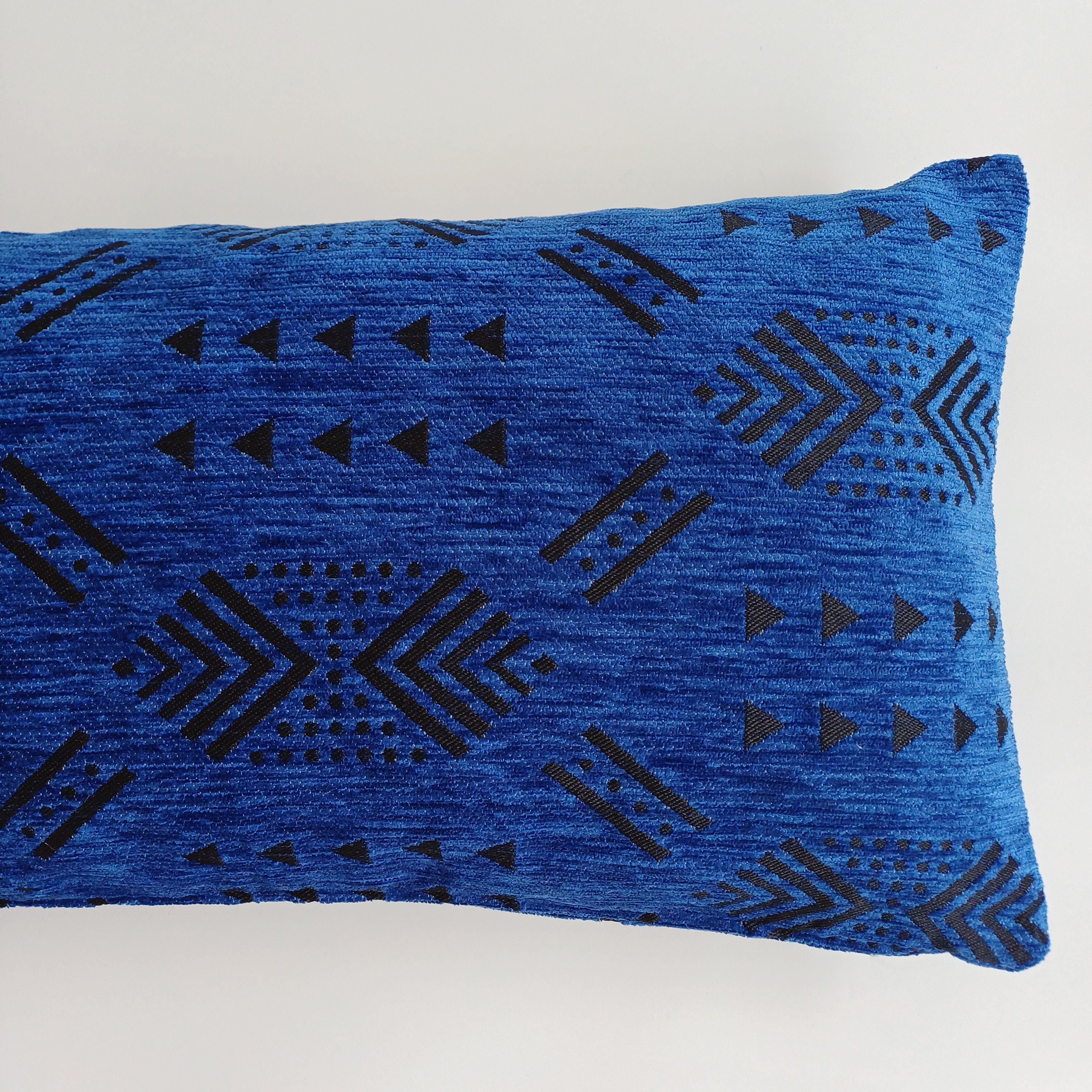 Moroccan Handmade Royal Blue Velvet Cushion Cover 24''x12'' /  60x30 CM