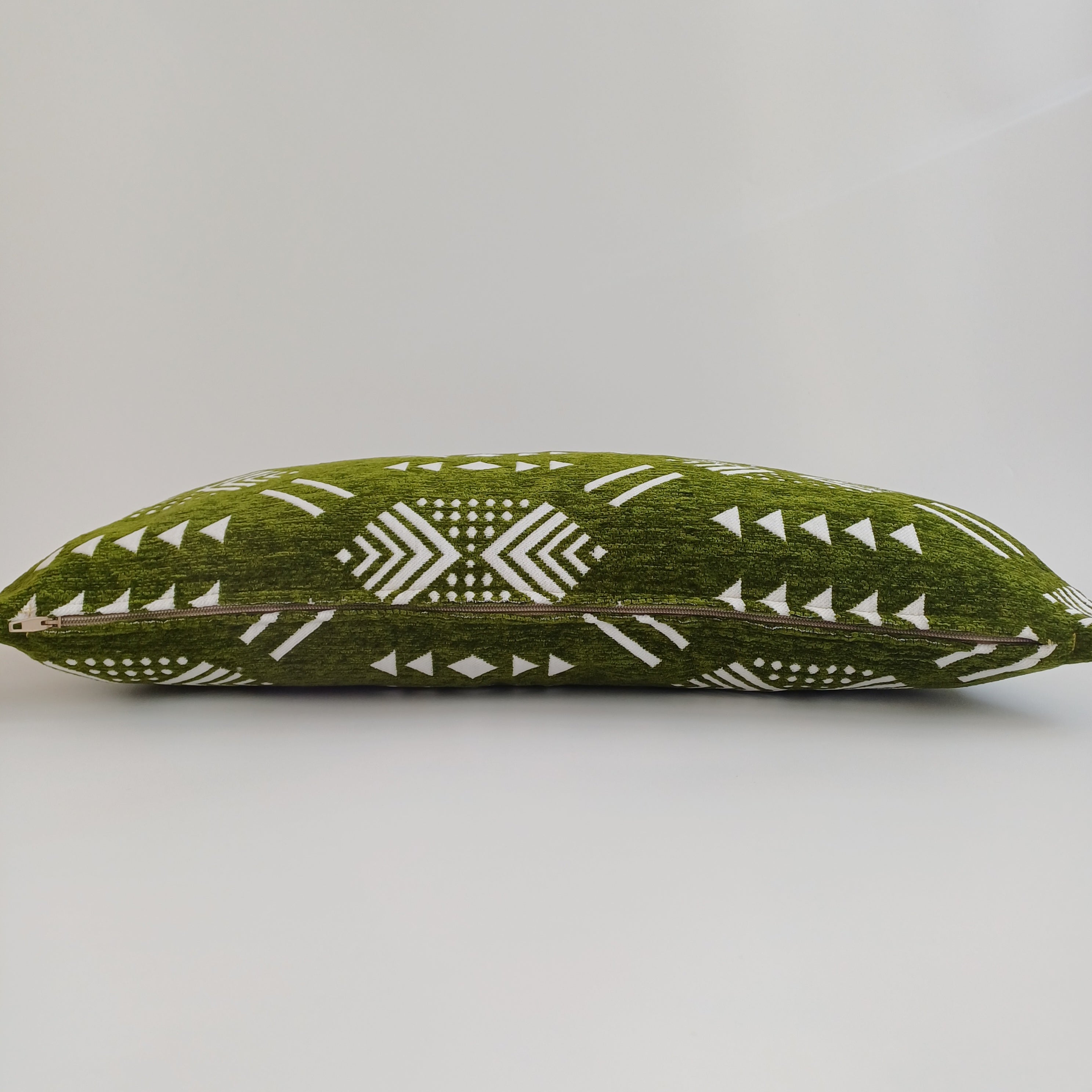 Moroccan Handmade Olive Green Velvet Cushion Cover 24''x12'' /  60x30 CM