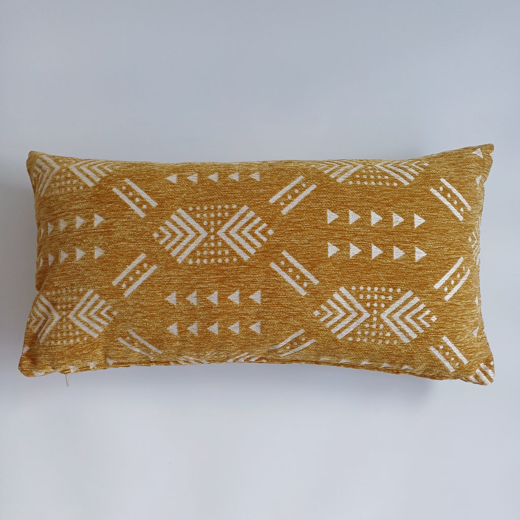 Moroccan Handmade Mustard Yellow Velvet Cushion Cover 24''x12'' /  60x30 CM