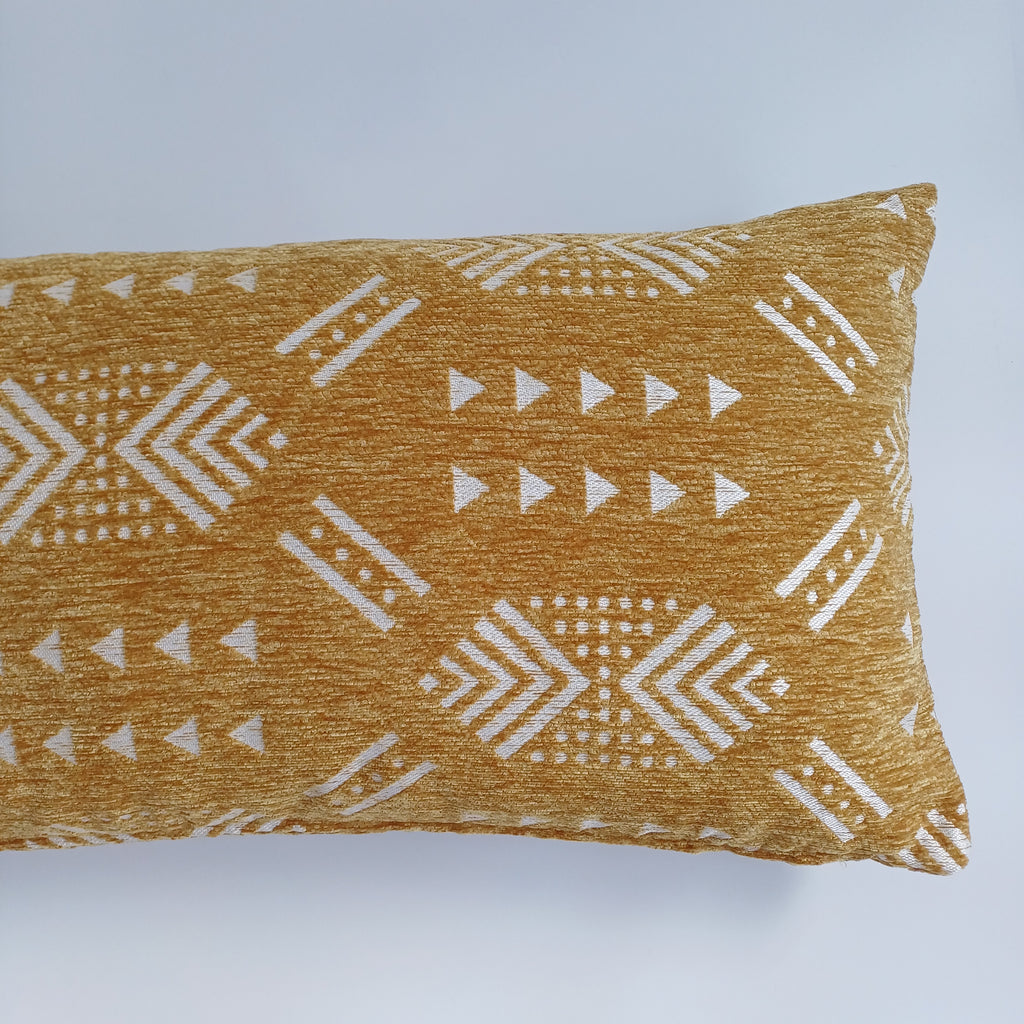 Moroccan Handmade Mustard Yellow Velvet Cushion Cover 24''x12'' /  60x30 CM
