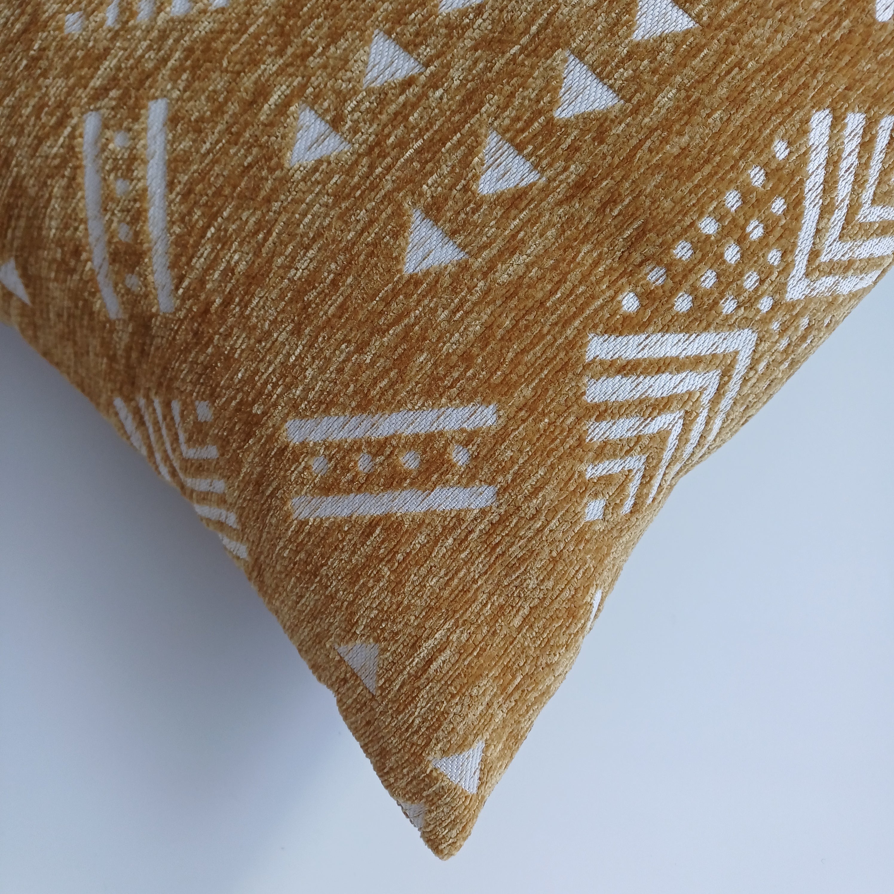 Moroccan Handmade Mustard Yellow Velvet Cushion Cover 24''x12'' /  60x30 CM