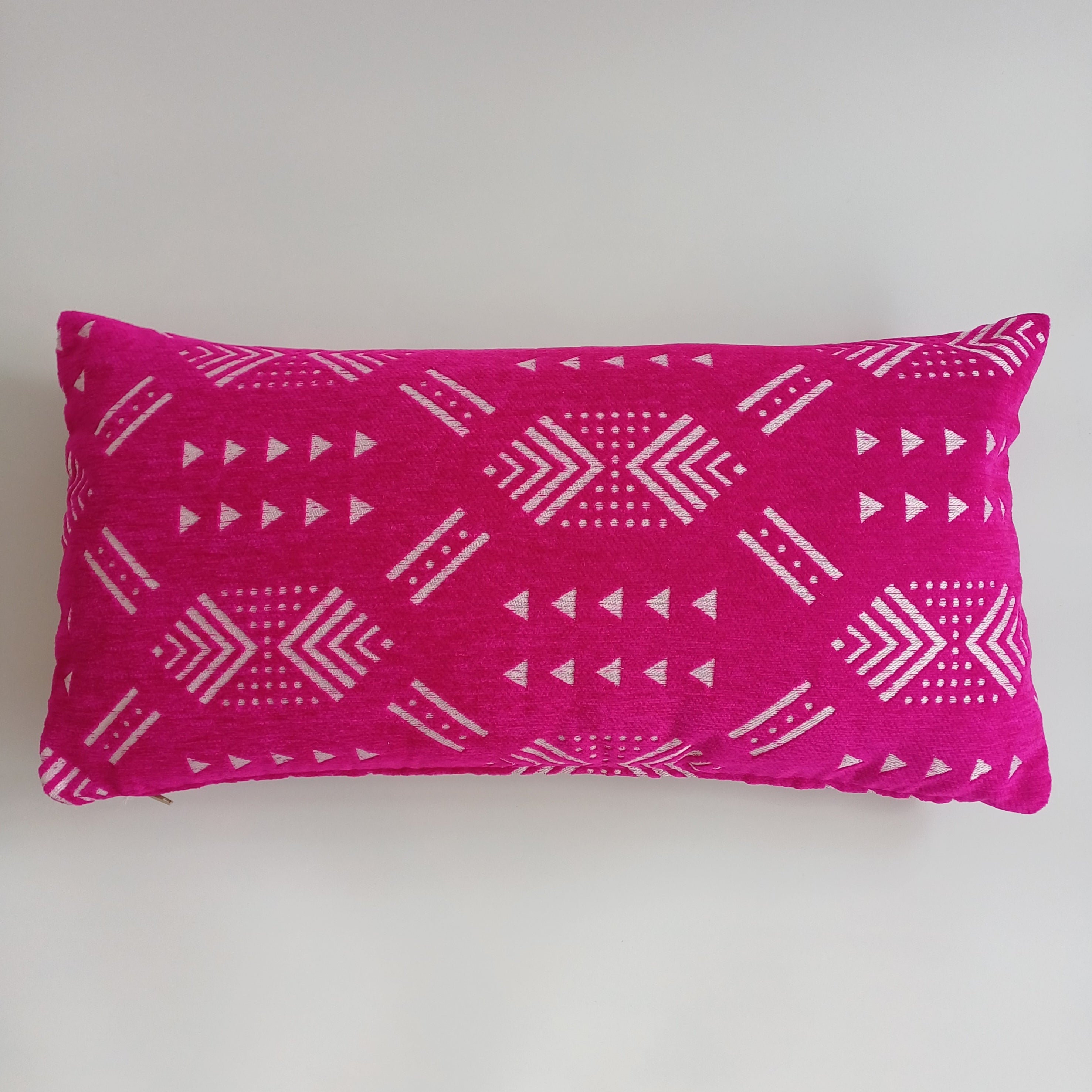 Moroccan Handmade Deep Pink Velvet Cushion Cover 24''x12'' /  60x30 CM