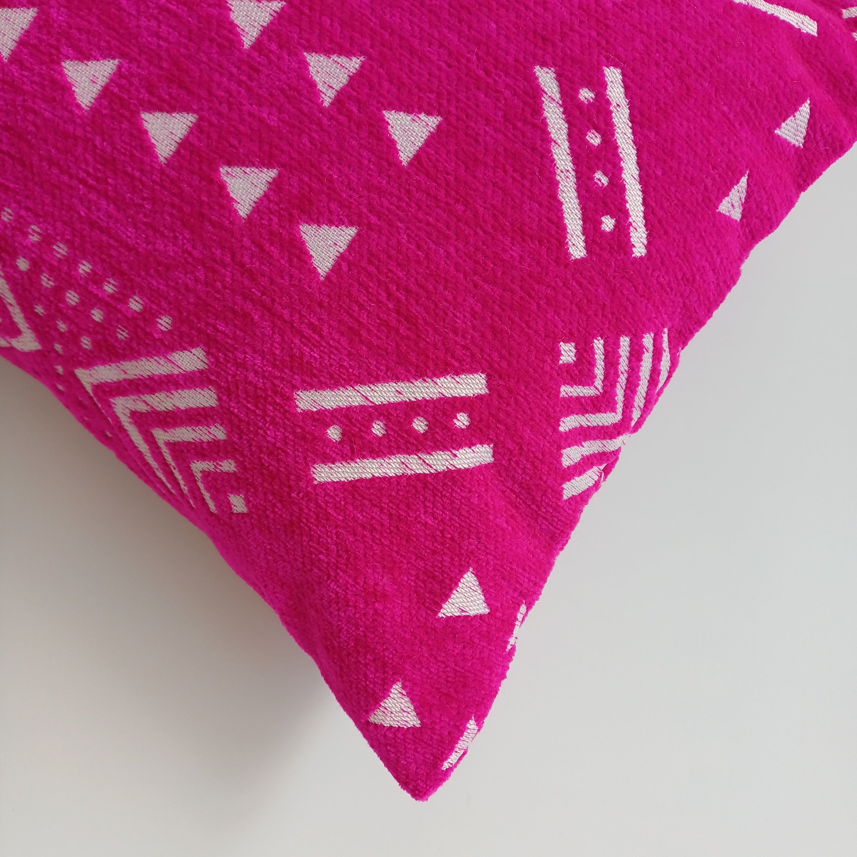 Moroccan Handmade Deep Pink Velvet Cushion Cover 24''x12'' /  60x30 CM