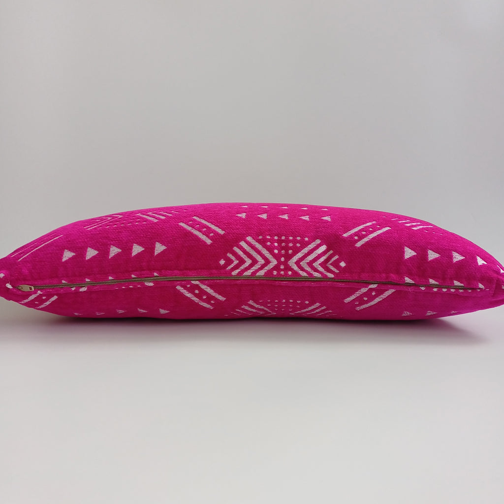 Moroccan Handmade Deep Pink Velvet Cushion Cover 24''x12'' /  60x30 CM