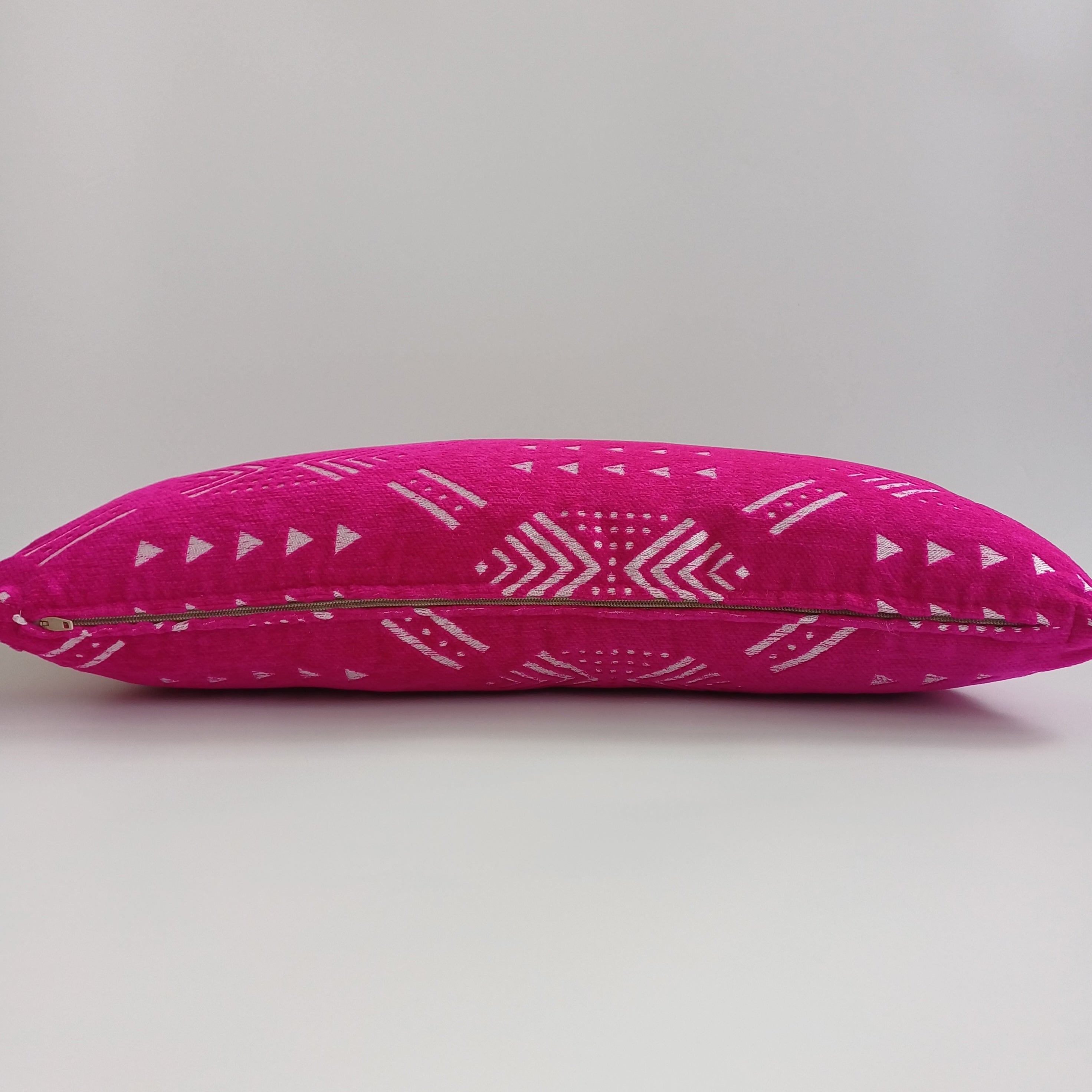 Moroccan Handmade Deep Pink Velvet Cushion Cover 24''x12'' /  60x30 CM