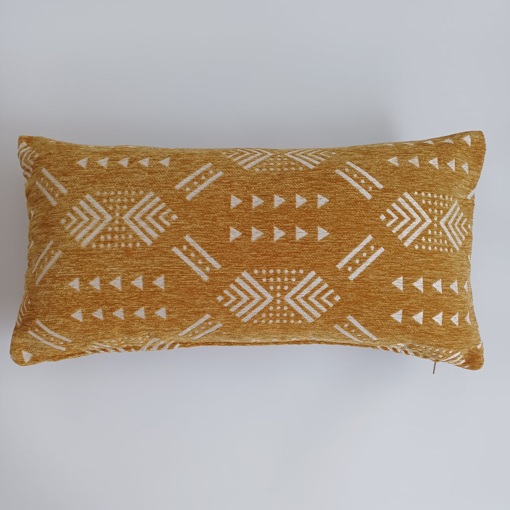 Moroccan Handmade Mustard Yellow Velvet Cushion Cover 24''x12'' /  60x30 CM