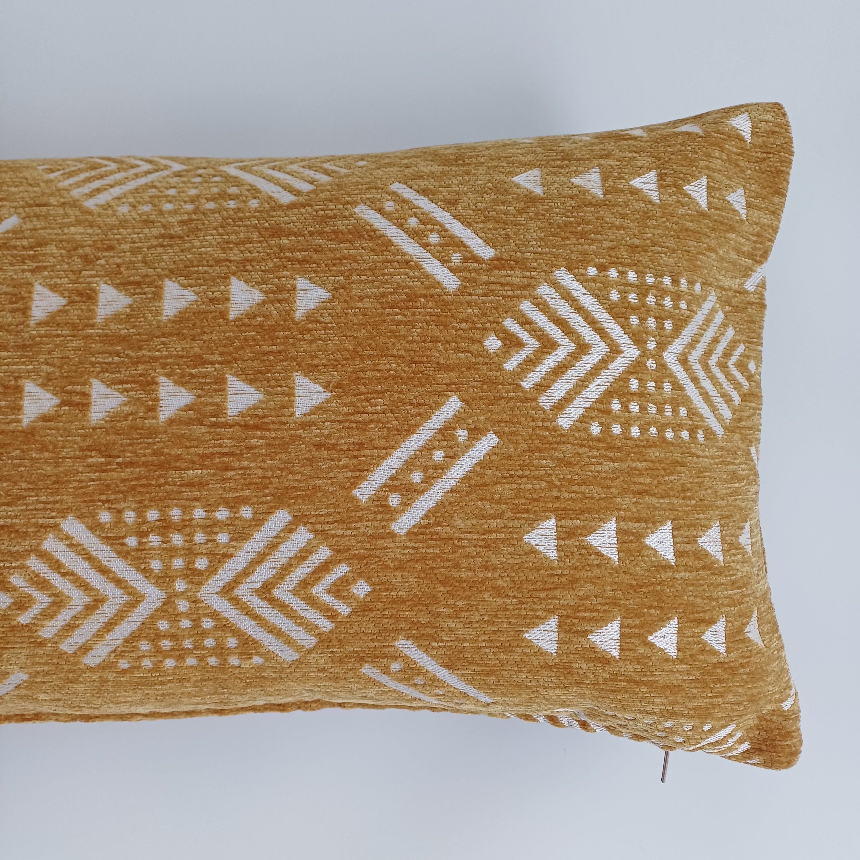 Moroccan Handmade Mustard Yellow Velvet Cushion Cover 24''x12'' /  60x30 CM