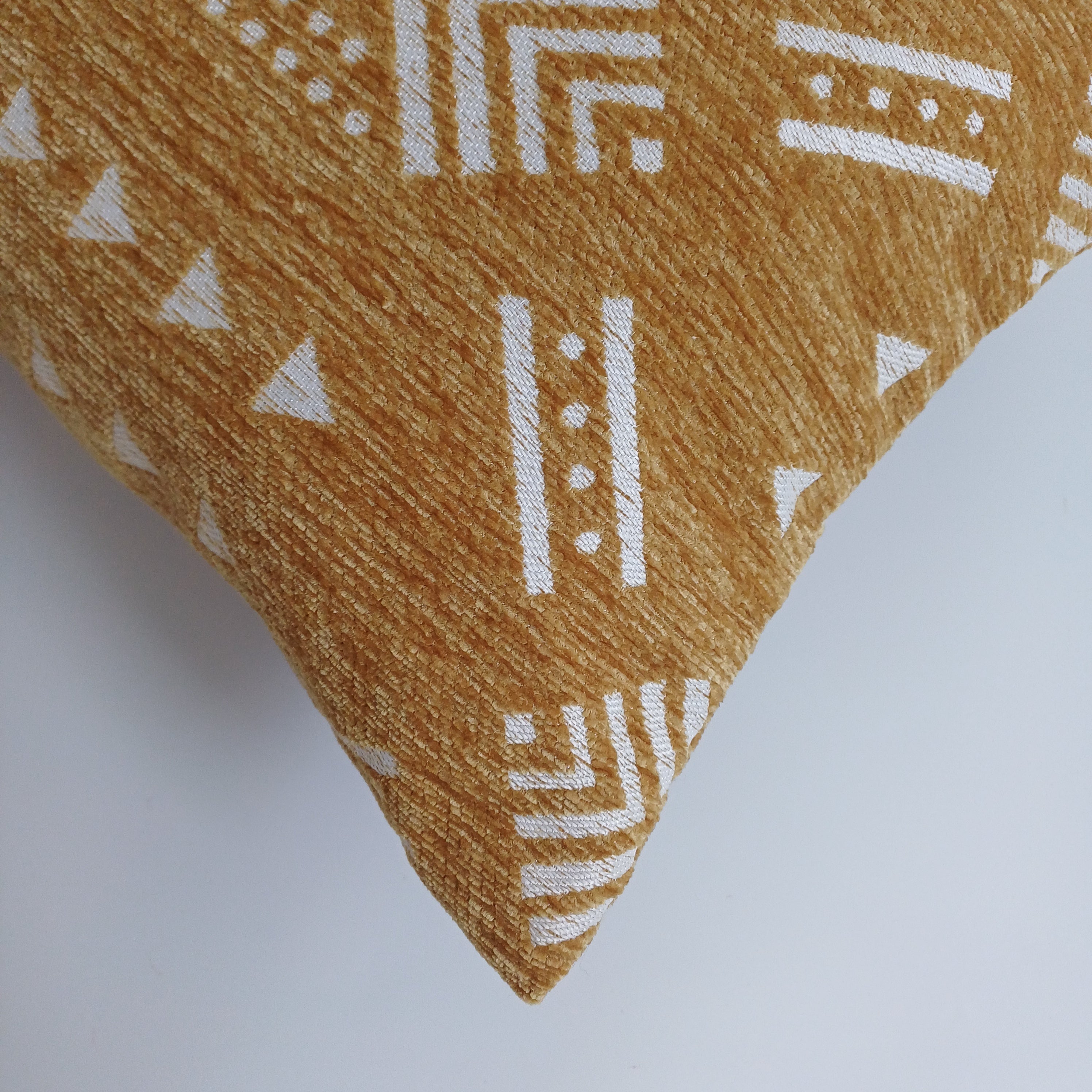 Moroccan Handmade Mustard Yellow Velvet Cushion Cover 24''x12'' /  60x30 CM