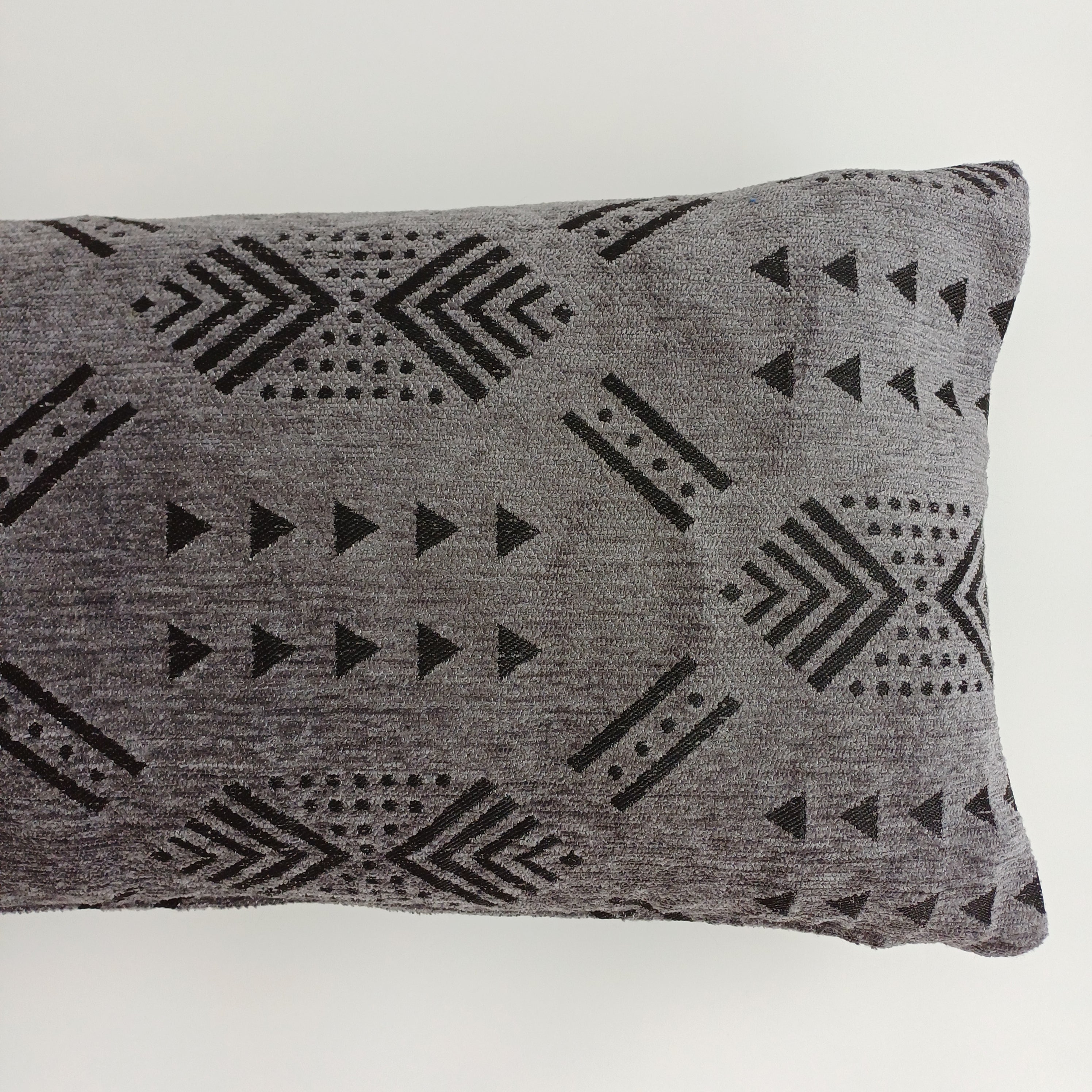 Moroccan Handmade Charcoal Velvet Cushion Cover 24''x12'' /  60x30 CM