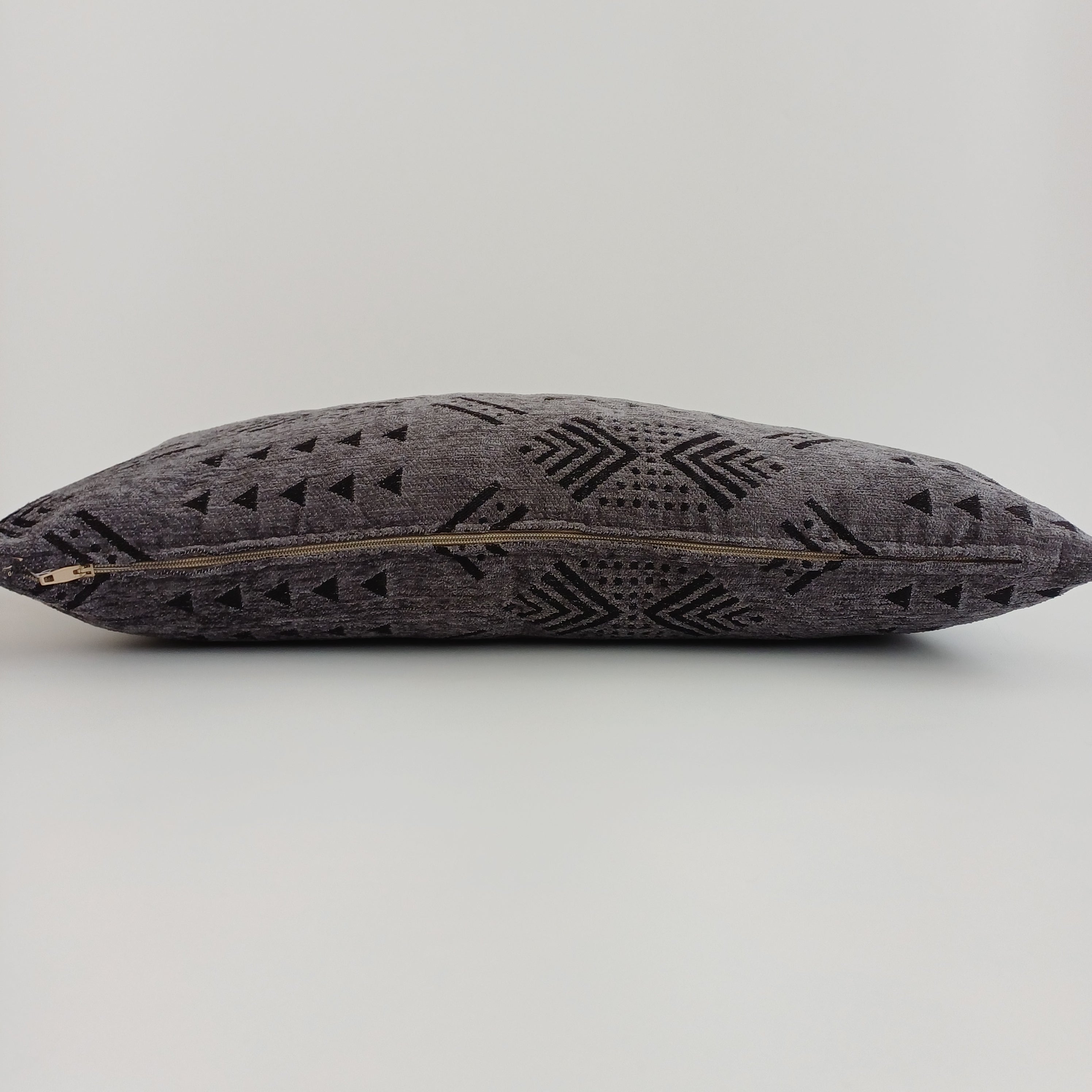 Moroccan Handmade Charcoal Velvet Cushion Cover 24''x12'' /  60x30 CM