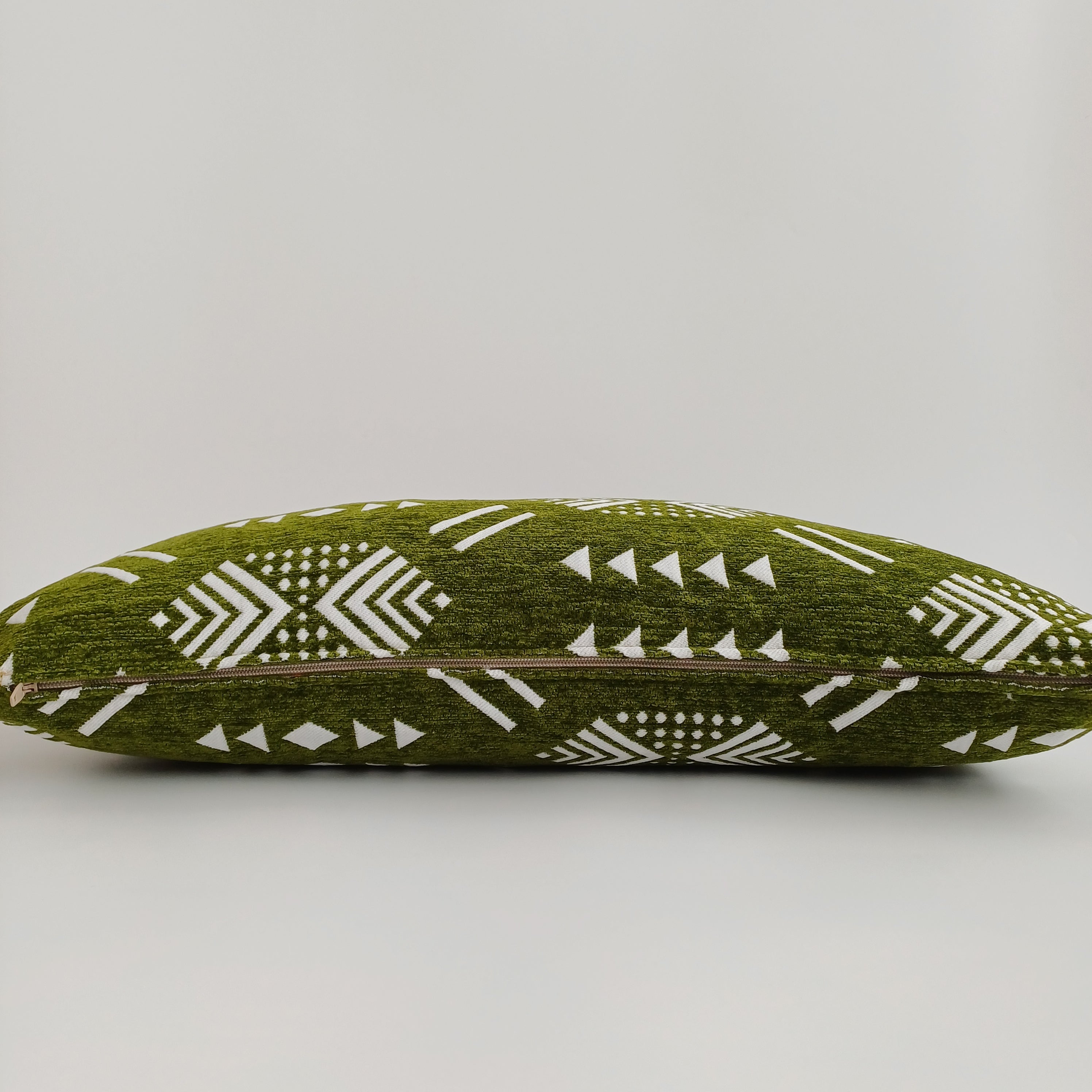 Moroccan Handmade Olive Green Velvet Cushion Cover 24''x12'' /  60x30 CM
