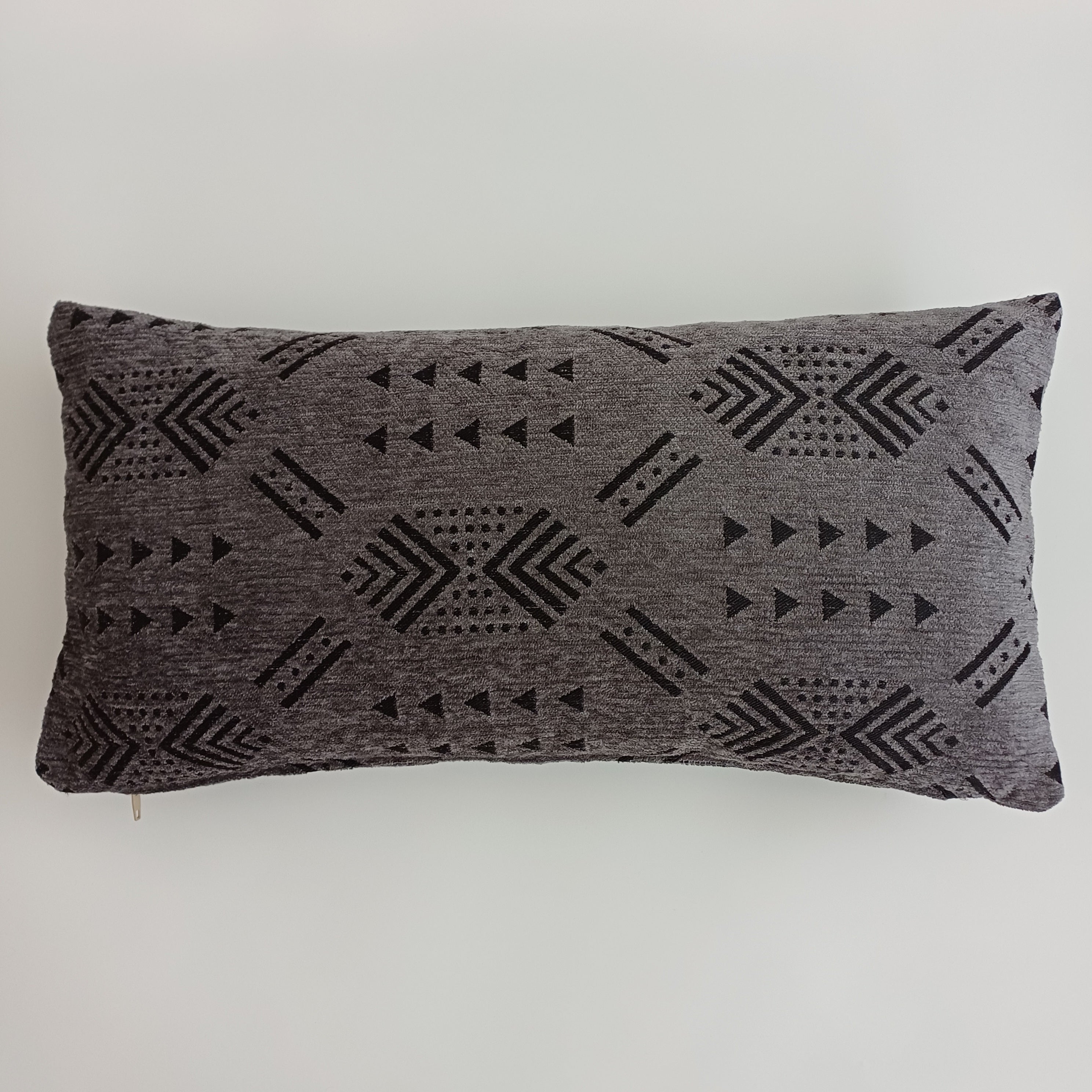 Moroccan Handmade Charcoal Velvet Cushion Cover 24''x12'' /  60x30 CM