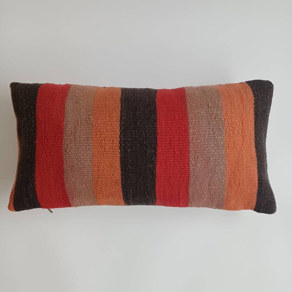 Moroccan Handmade Multicoloured Rug Cushion Cover 24''x12'' / 60x30 CM