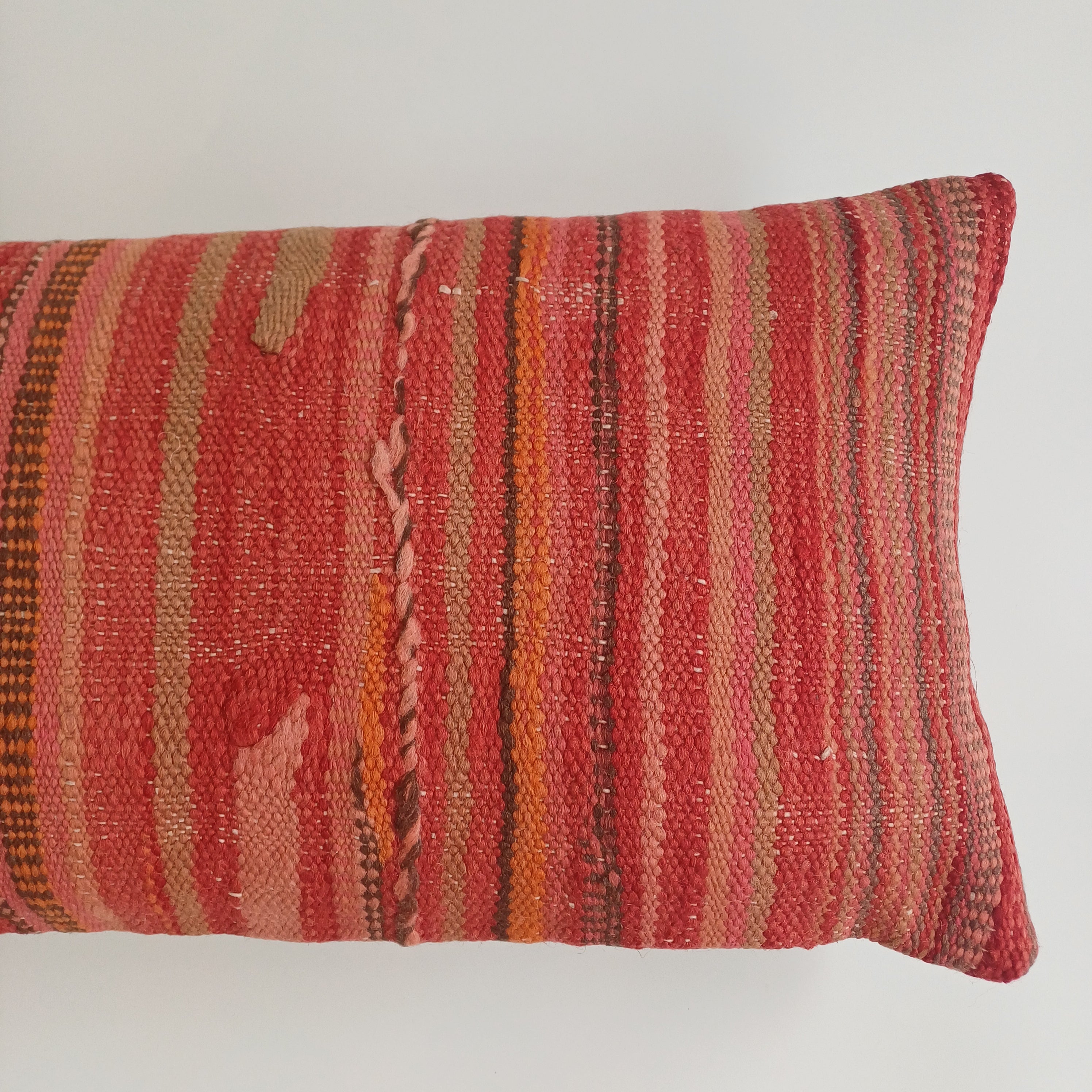 Moroccan Handmade Multicoloured Rug Cushion Cover 24''x12'' / 60x30 CM