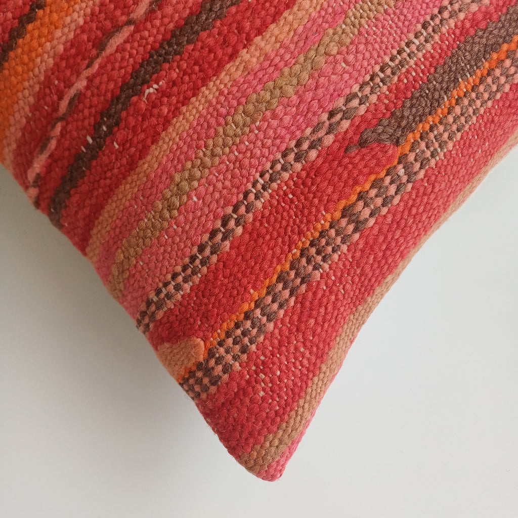 Moroccan Handmade Multicoloured Rug Cushion Cover 24''x12'' / 60x30 CM
