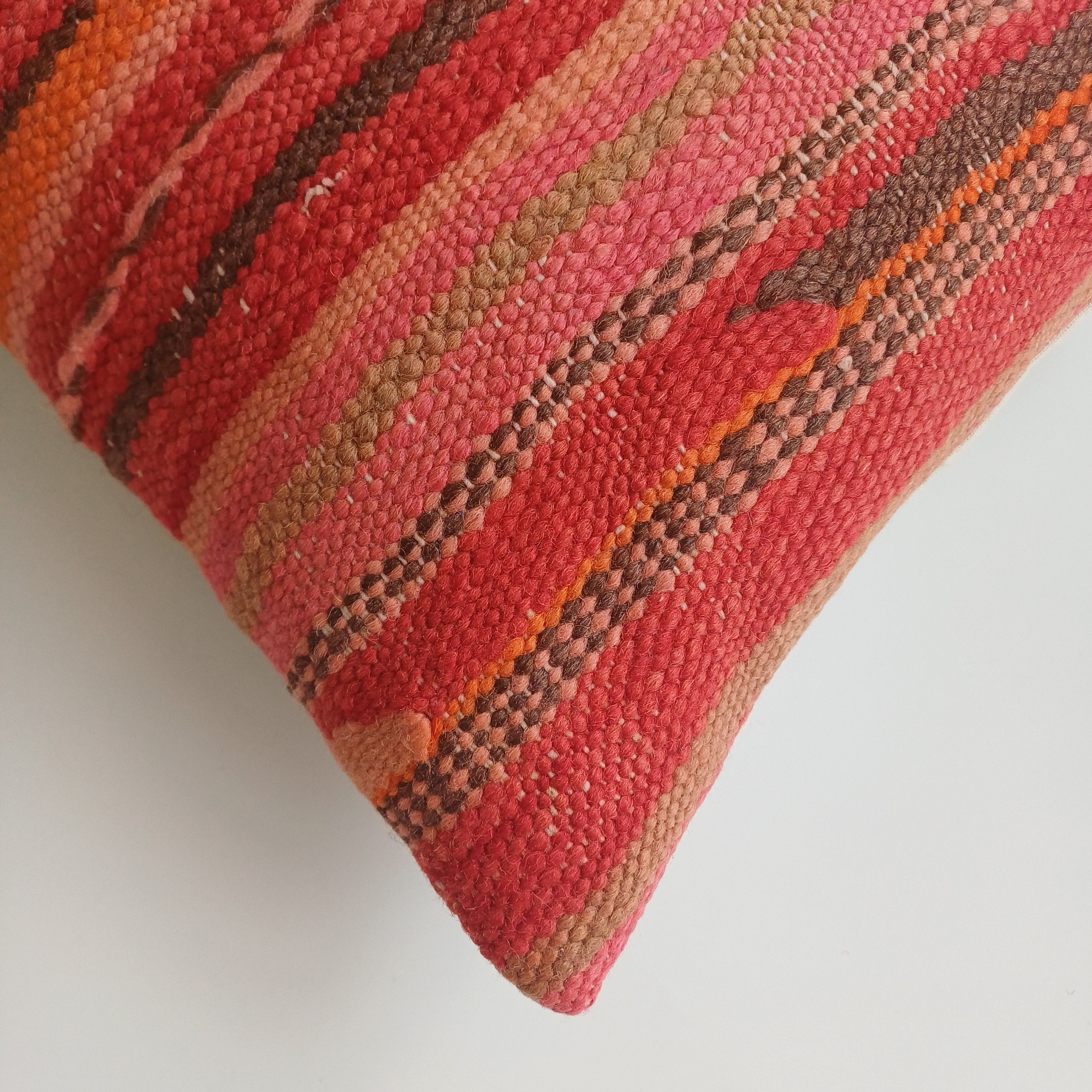 Moroccan Handmade Multicoloured Rug Cushion Cover 24''x12'' / 60x30 CM