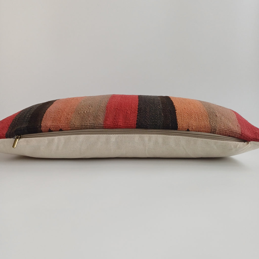 Moroccan Handmade Multicoloured Rug Cushion Cover 24''x12'' / 60x30 CM
