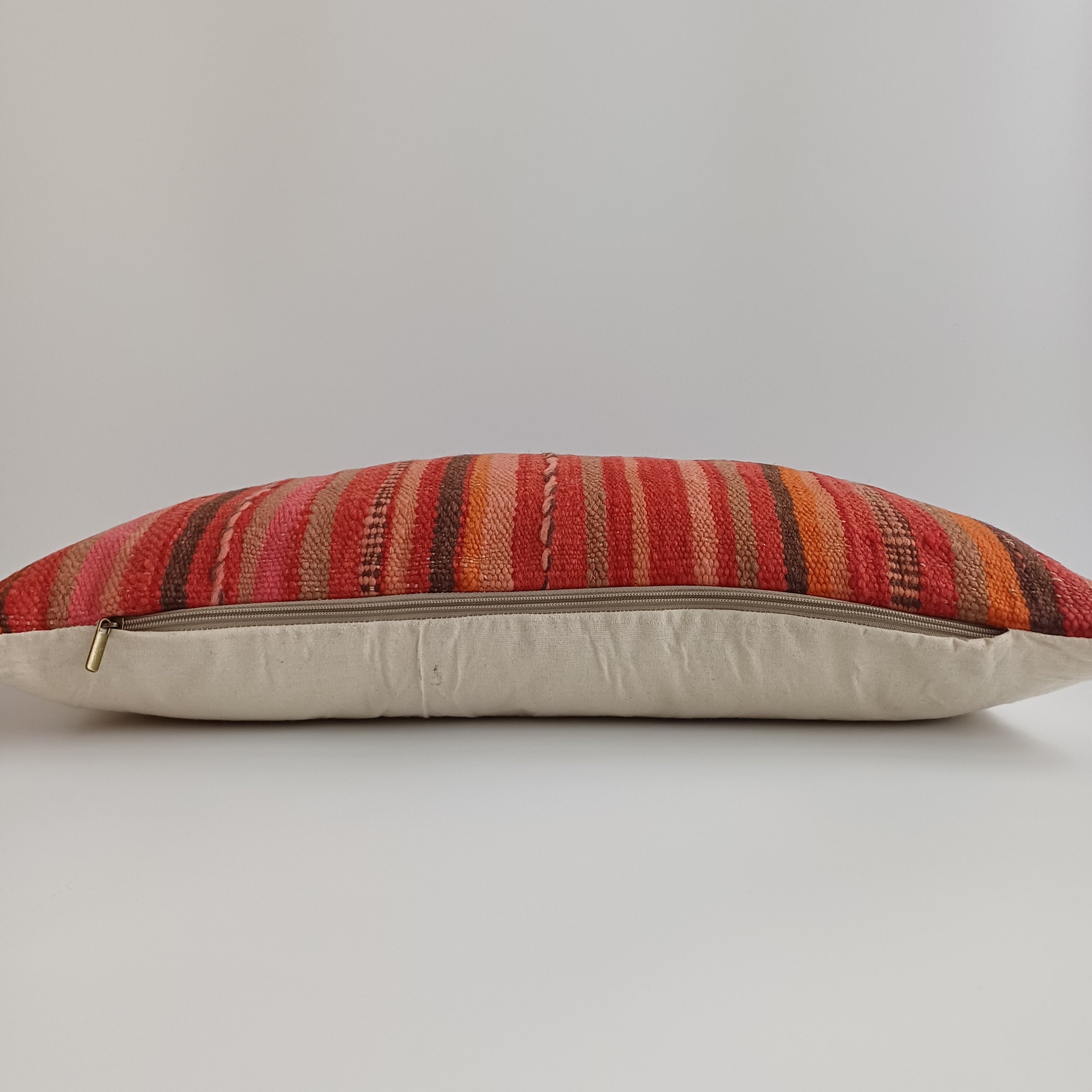 Moroccan Handmade Multicoloured Rug Cushion Cover 24''x12'' / 60x30 CM