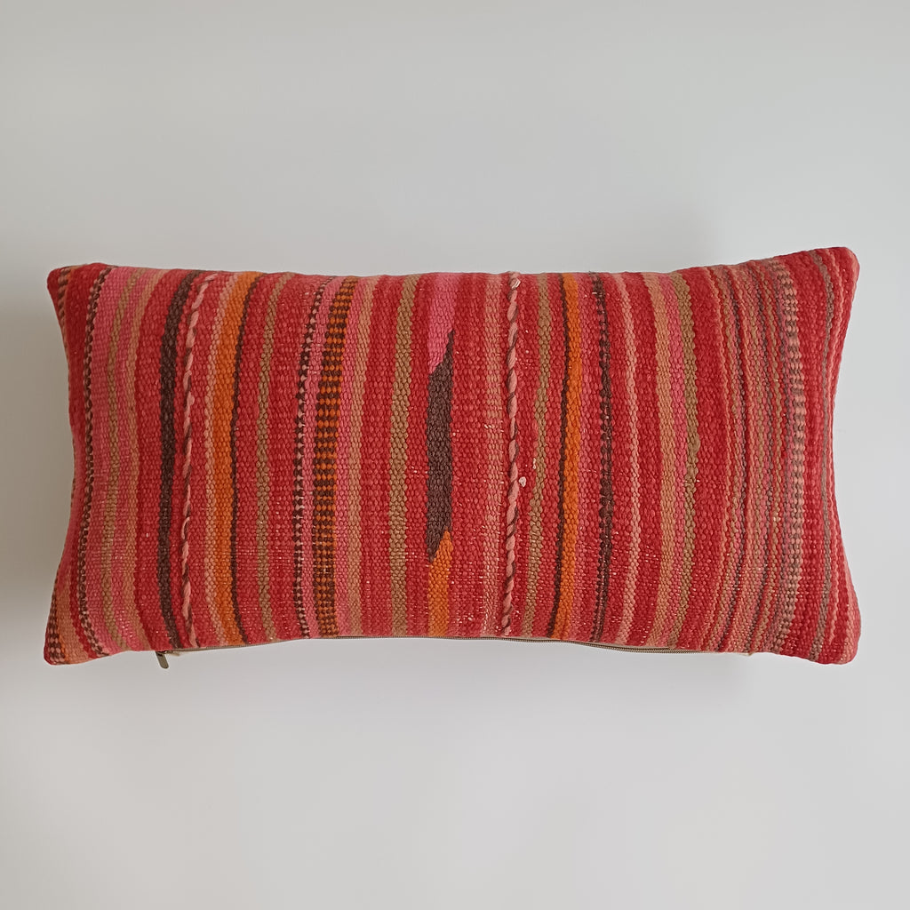 Moroccan Handmade Multicoloured Rug Cushion Cover 24''x12'' / 60x30 CM
