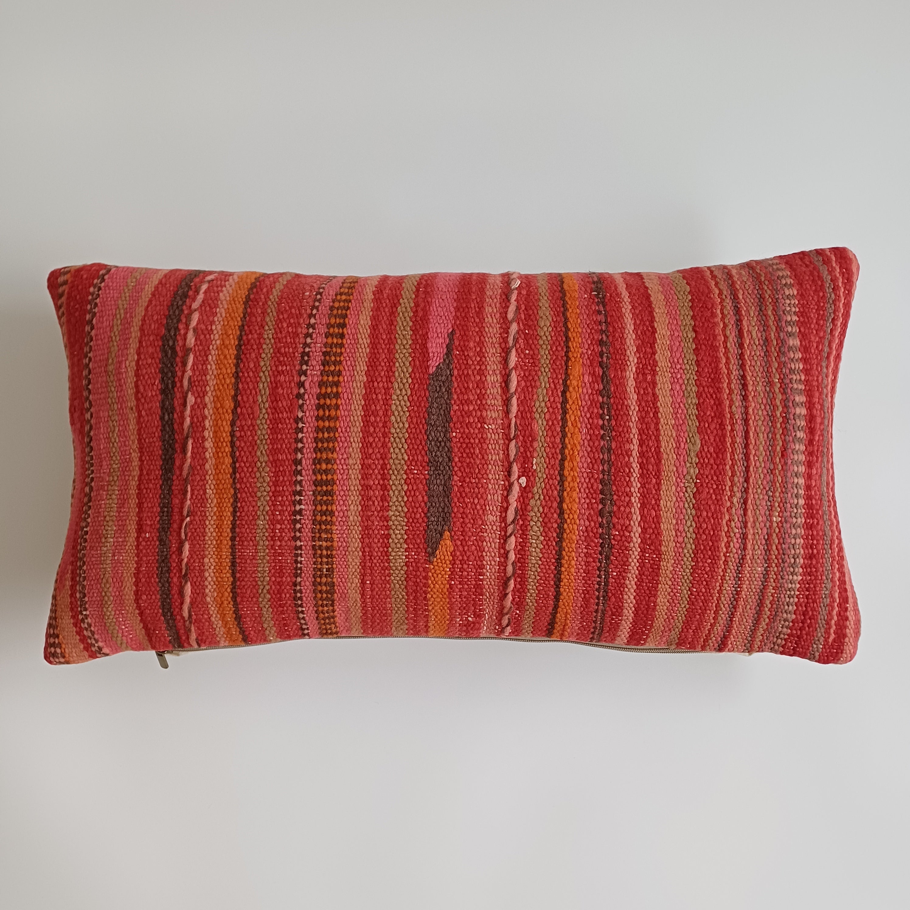 Moroccan Handmade Multicoloured Rug Cushion Cover 24''x12'' / 60x30 CM
