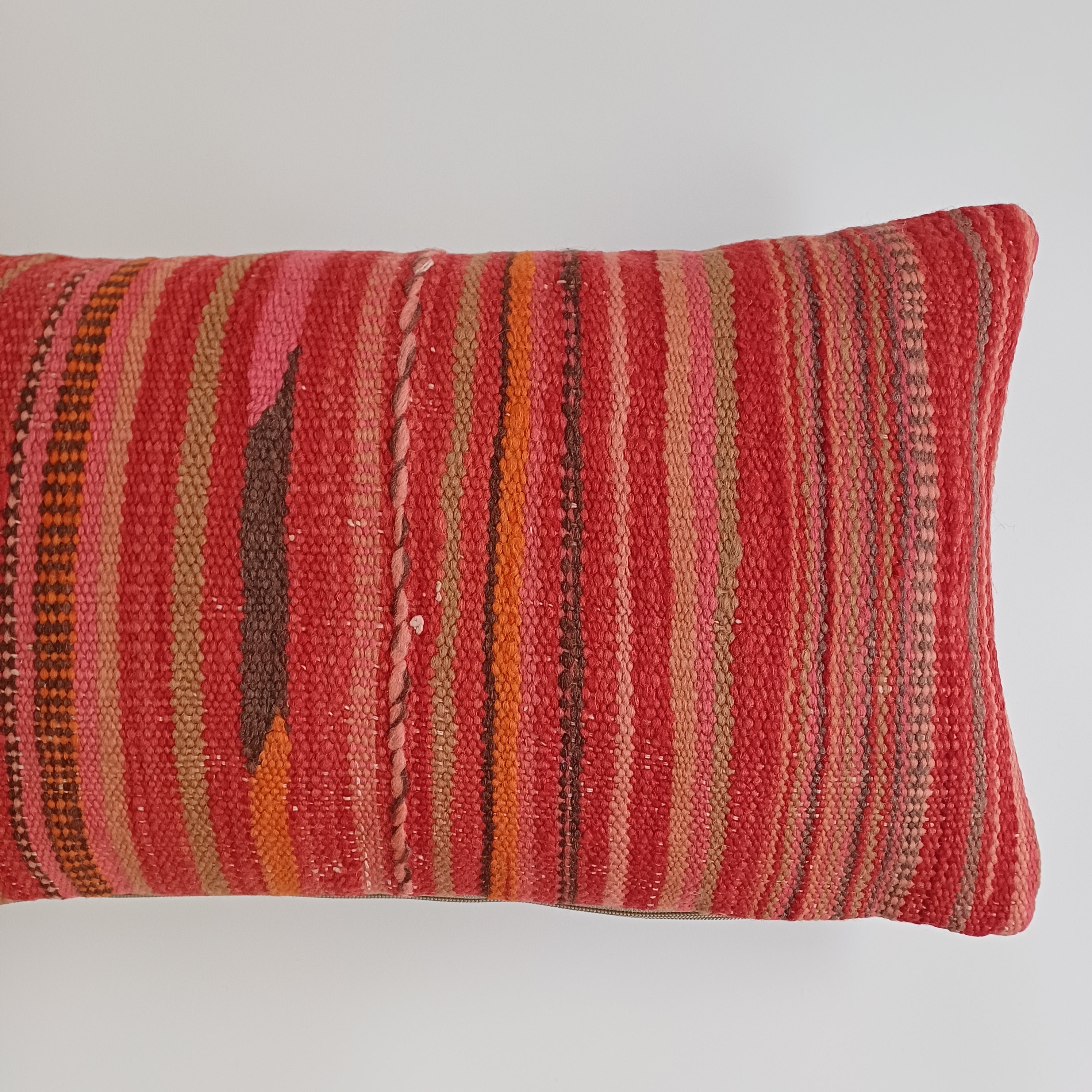 Moroccan Handmade Multicoloured Rug Cushion Cover 24''x12'' / 60x30 CM