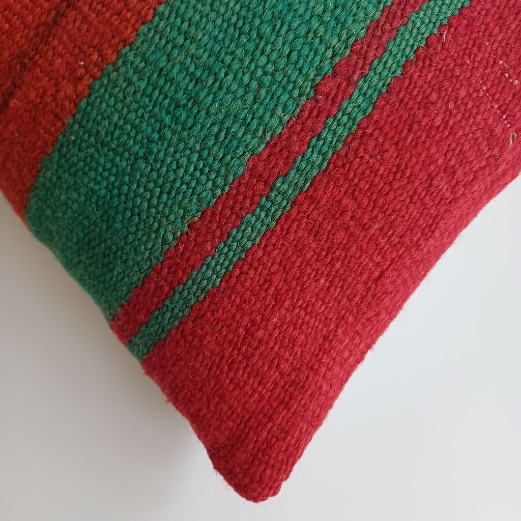 Moroccan Handmade Multicoloured Rug Cushion Cover 24''x12'' / 60x30 CM