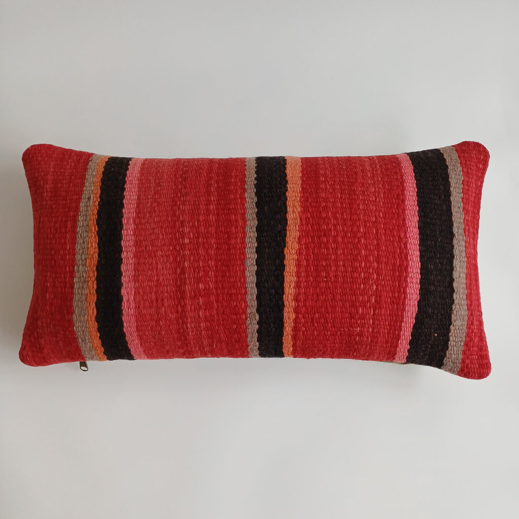 Moroccan Handmade Multicoloured Rug Cushion Cover 24''x12'' / 60x30 CM