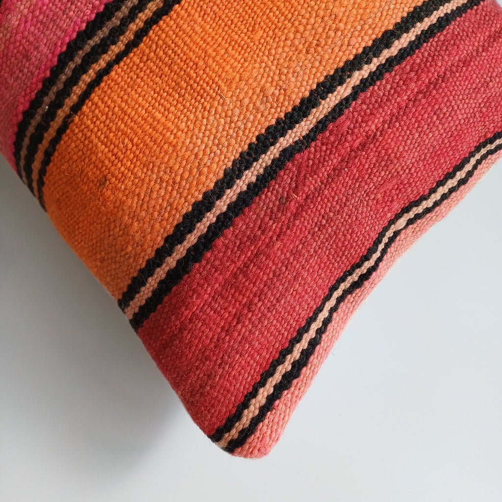 Moroccan Handmade Multicoloured Rug Cushion Cover 24''x12'' / 60x30 CM