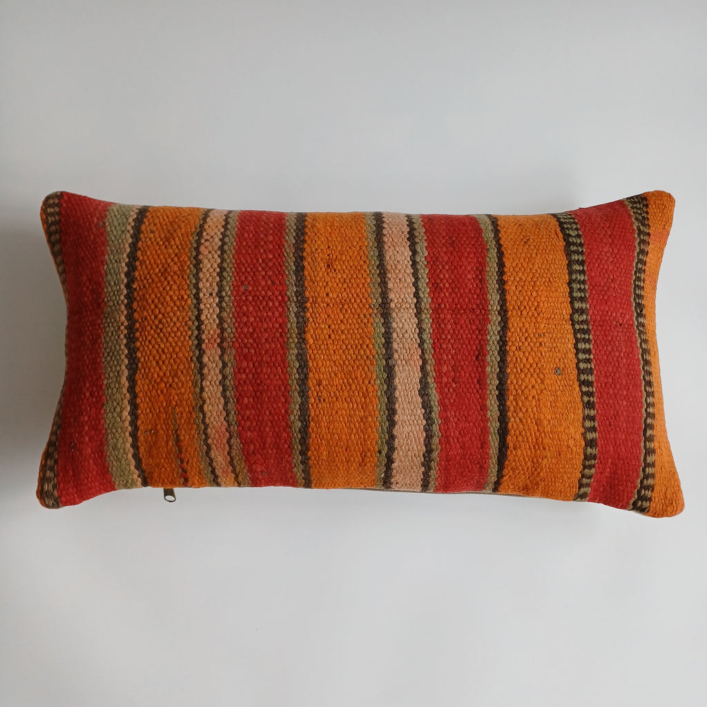 Moroccan Handmade Multicoloured Rug Cushion Cover 24''x12'' / 60x30 CM