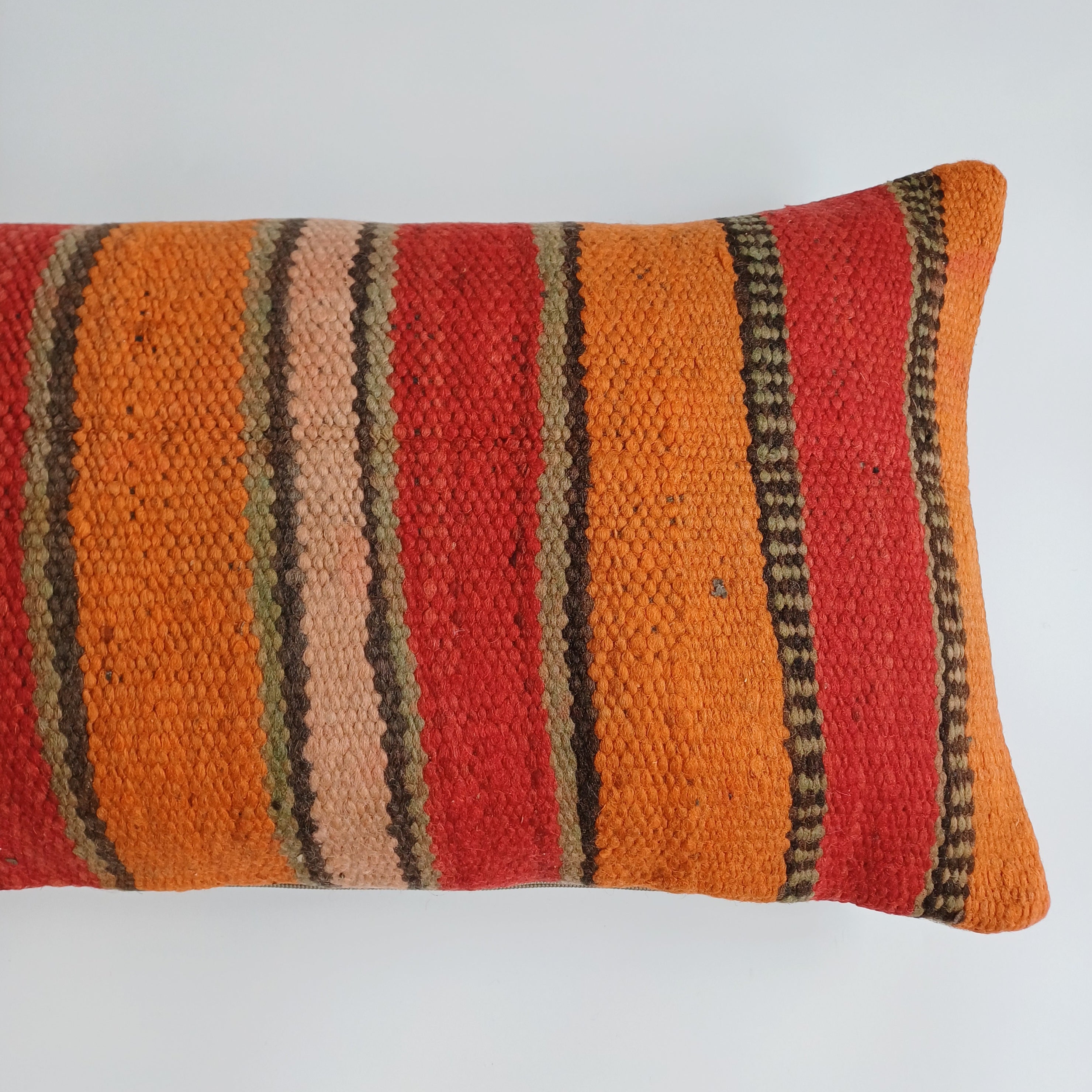 Moroccan Handmade Multicoloured Rug Cushion Cover 24''x12'' / 60x30 CM