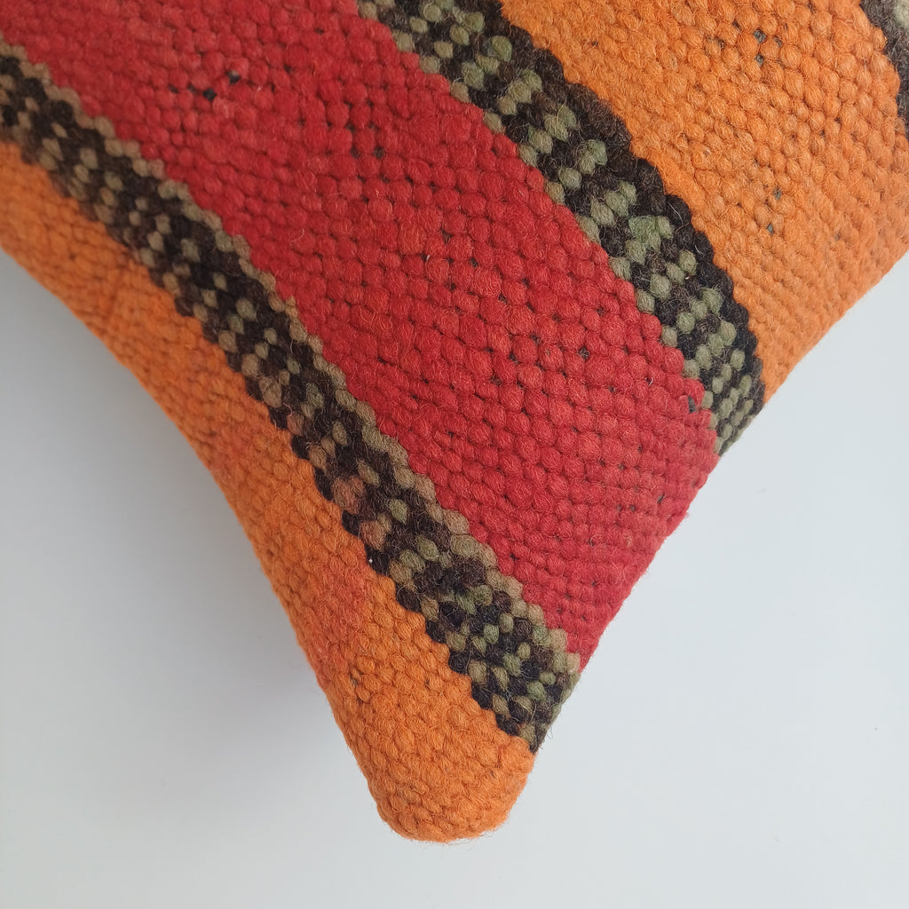 Moroccan Handmade Multicoloured Rug Cushion Cover 24''x12'' / 60x30 CM