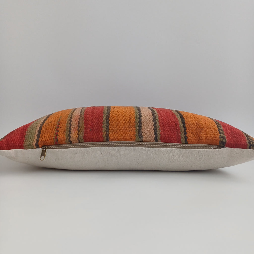 Moroccan Handmade Multicoloured Rug Cushion Cover 24''x12'' / 60x30 CM