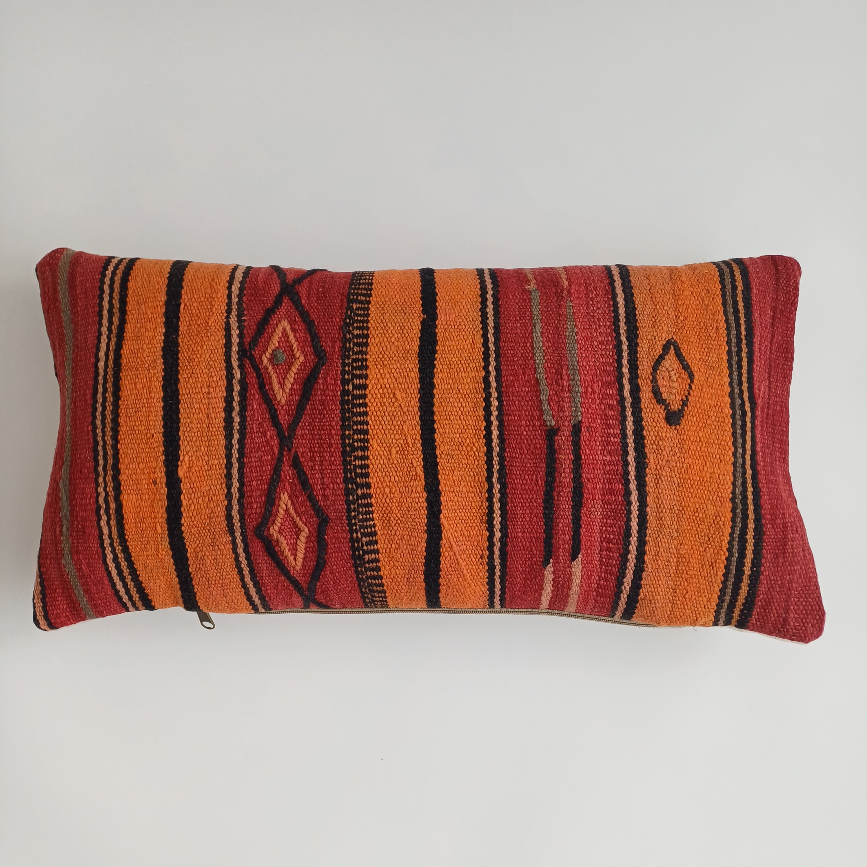 Moroccan Handmade Multicoloured Rug Cushion Cover 24''x12'' / 60x30 CM