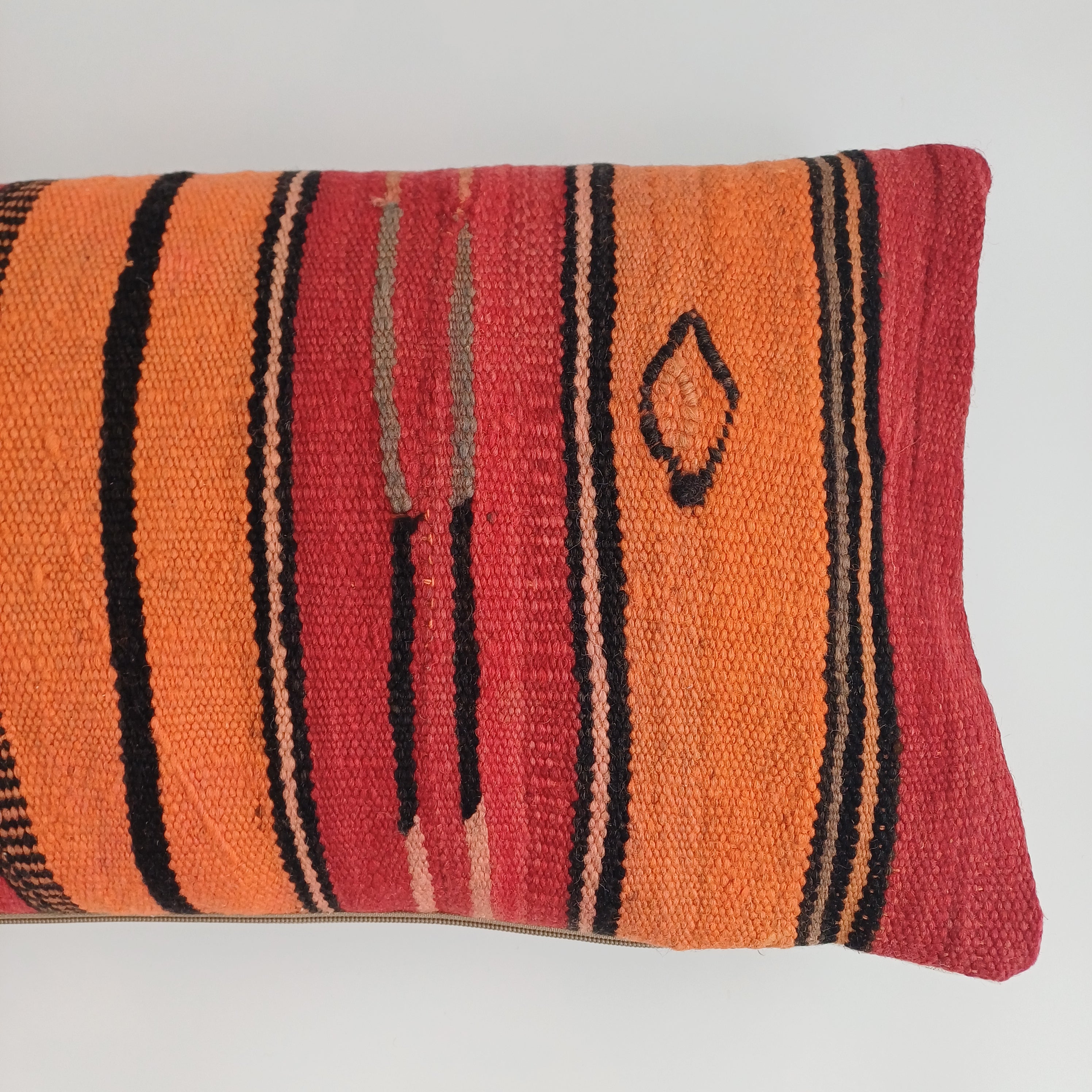 Moroccan Handmade Multicoloured Rug Cushion Cover 24''x12'' / 60x30 CM