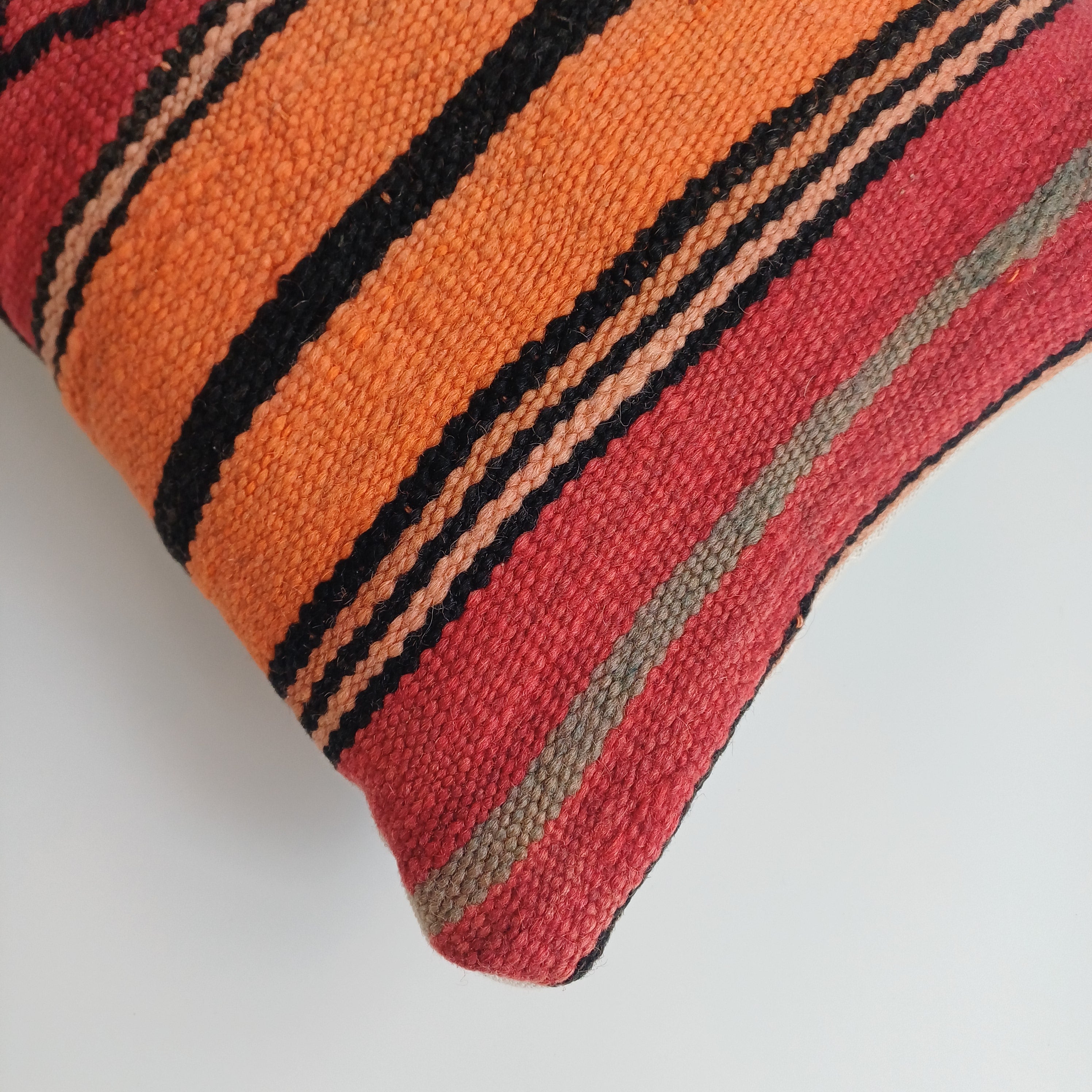 Moroccan Handmade Multicoloured Rug Cushion Cover 24''x12'' / 60x30 CM