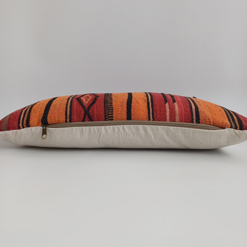 Moroccan Handmade Multicoloured Rug Cushion Cover 24''x12'' / 60x30 CM