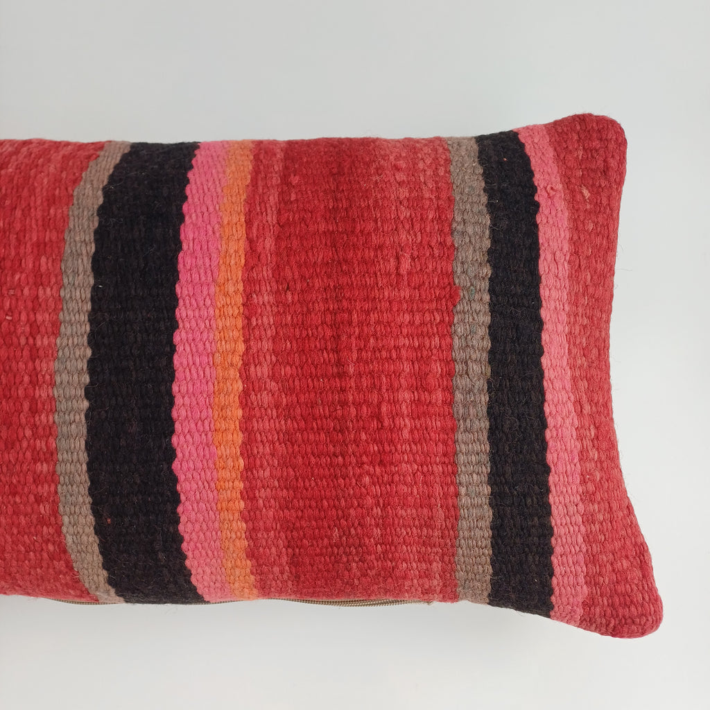 Moroccan Handmade Multicoloured Rug Cushion Cover 24''x12'' / 60x30 CM