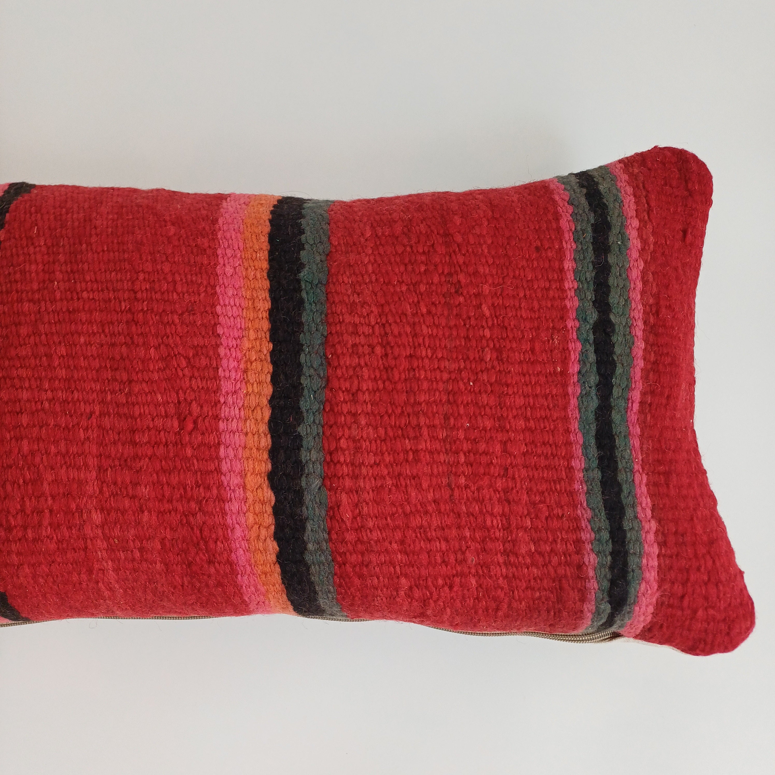 Moroccan Handmade Multicoloured Rug Cushion Cover 24''x12'' / 60x30 CM