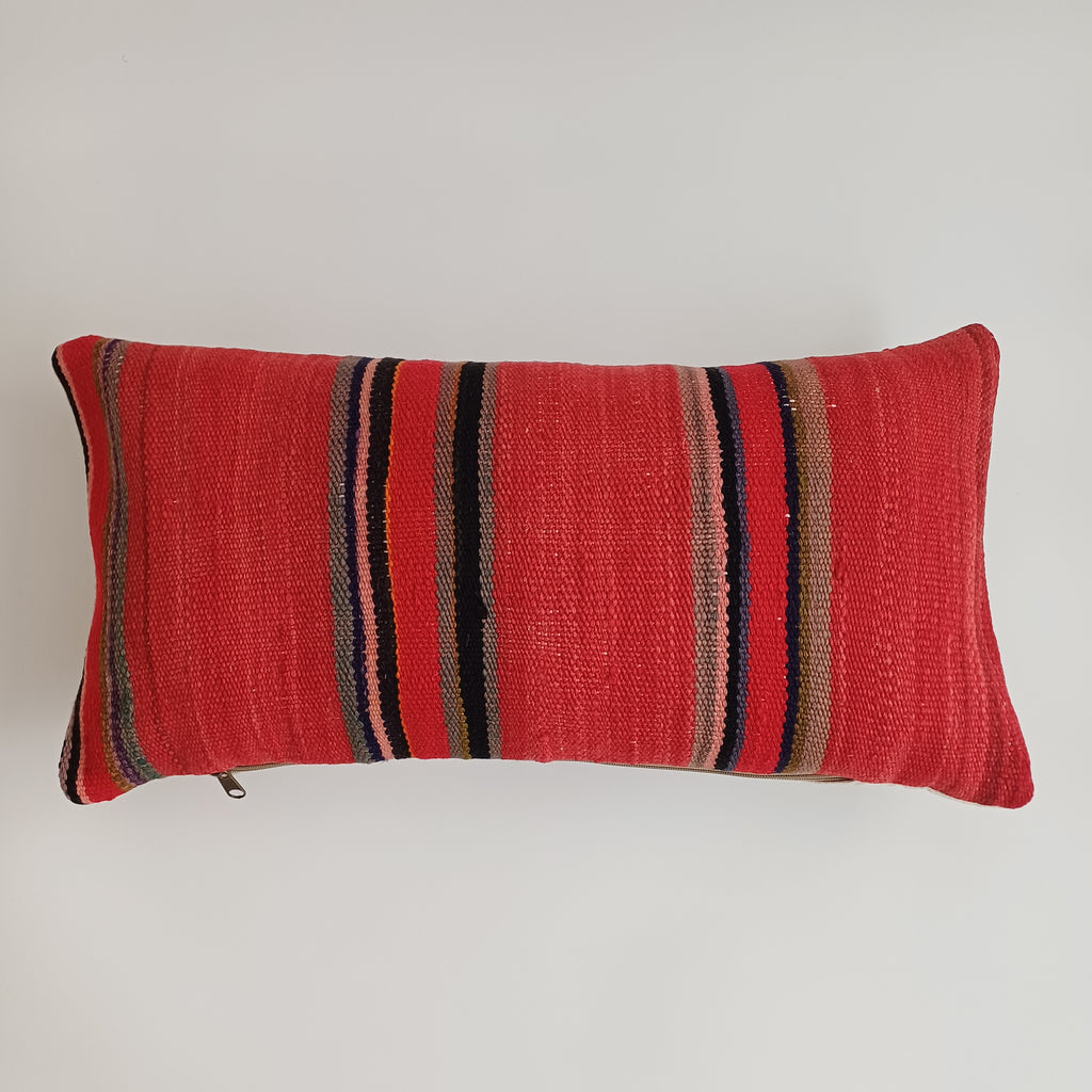 Moroccan Handmade Multicoloured Rug Cushion Cover 24''x12'' / 60x30 CM