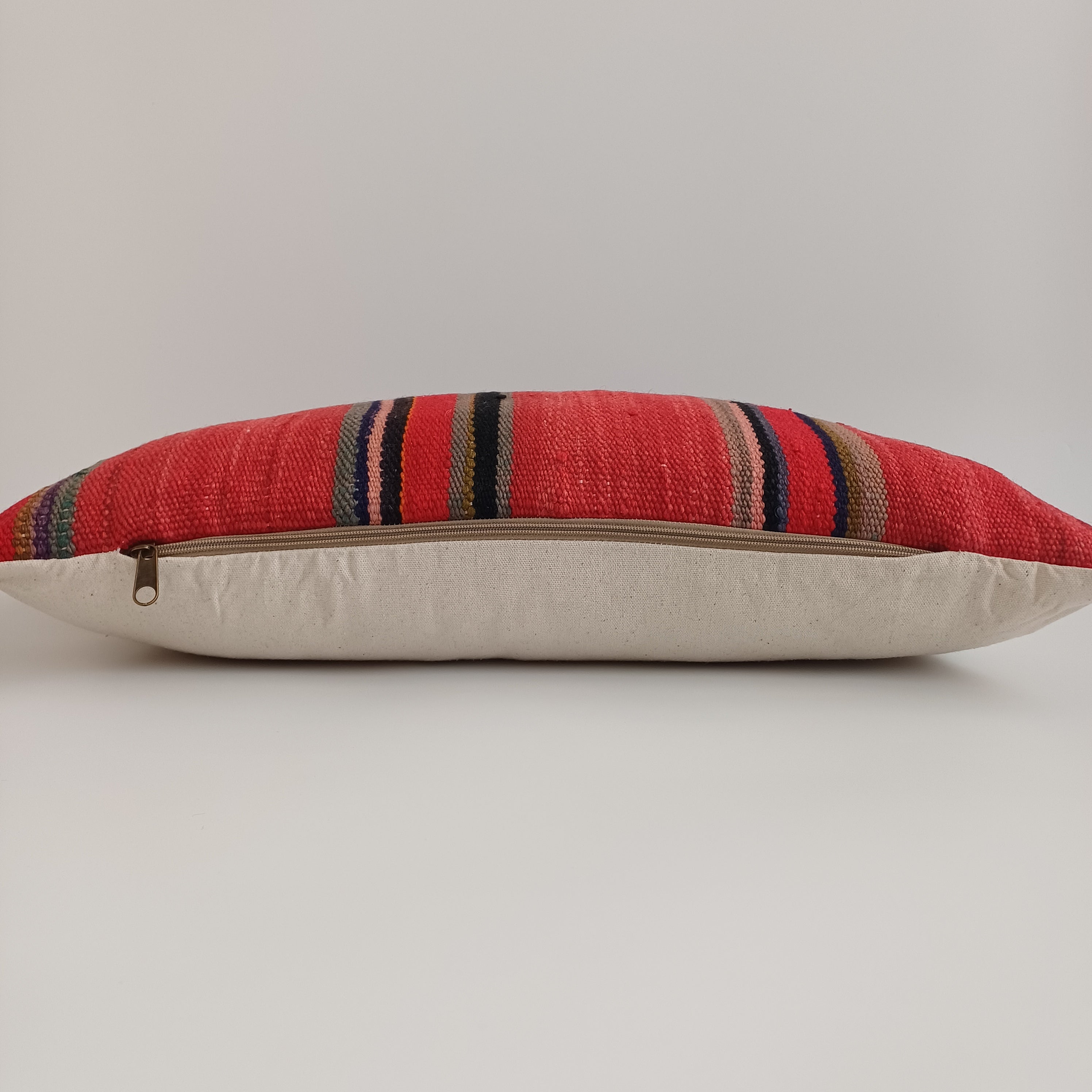 Moroccan Handmade Multicoloured Rug Cushion Cover 24''x12'' / 60x30 CM